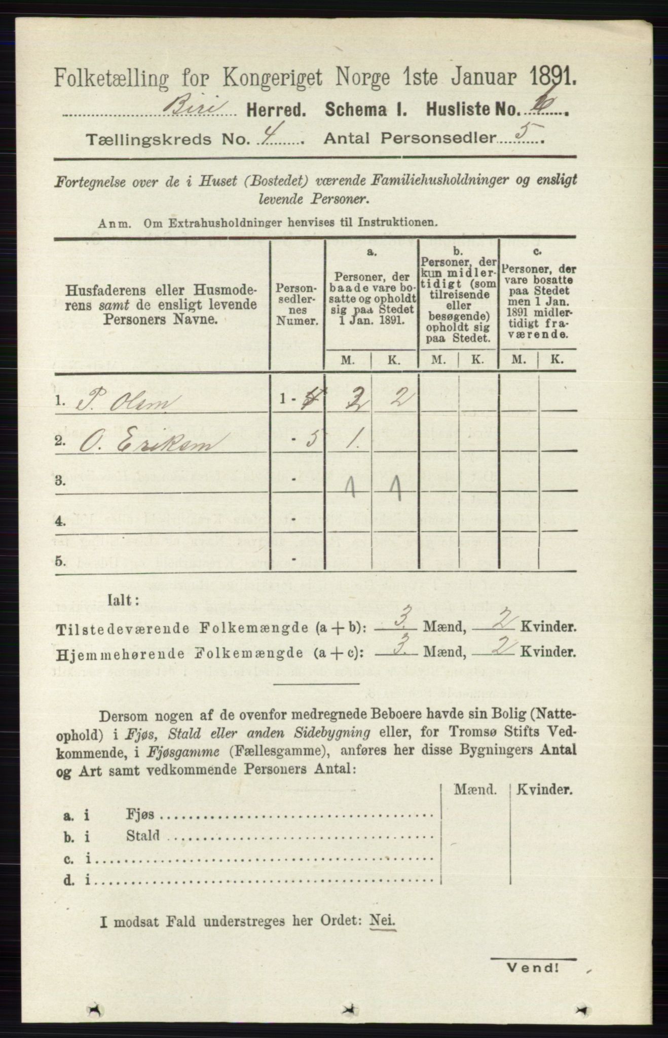 RA, 1891 census for 0525 Biri, 1891, p. 1333