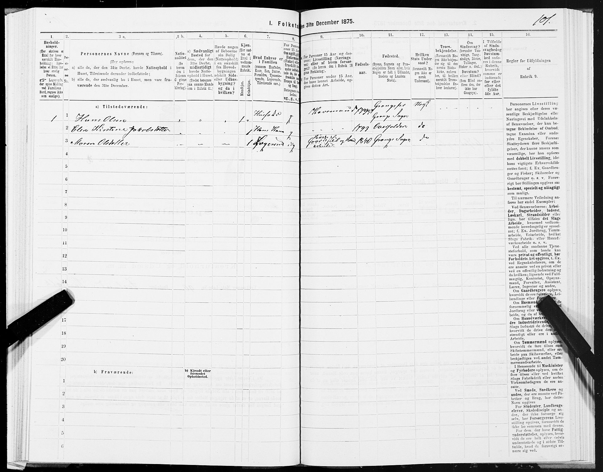 SAT, 1875 census for 1742P Grong, 1875, p. 2101