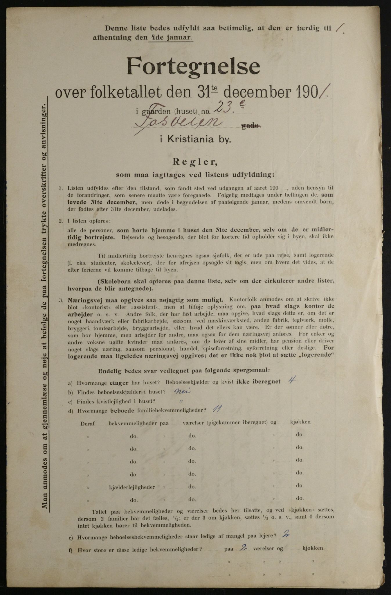 OBA, Municipal Census 1901 for Kristiania, 1901, p. 4103