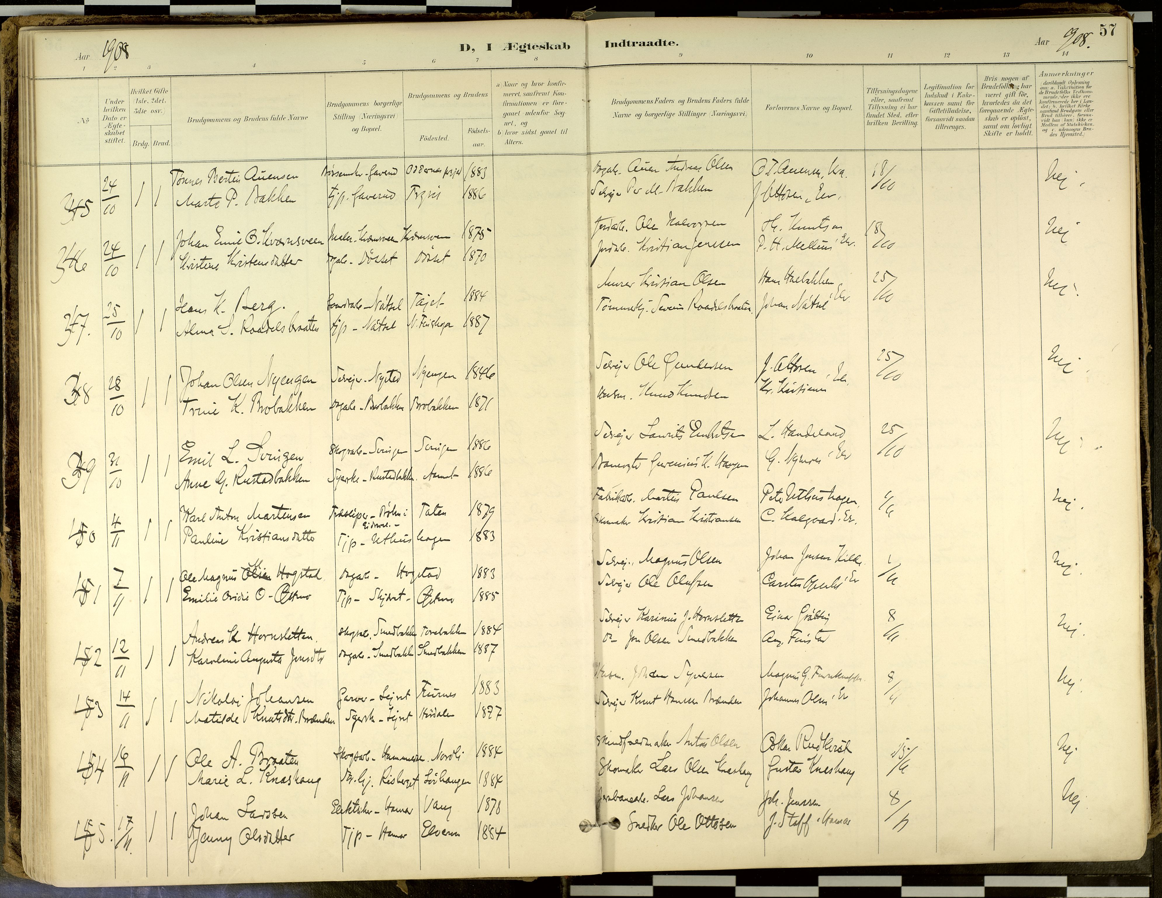 Elverum prestekontor, AV/SAH-PREST-044/H/Ha/Haa/L0018: Parish register (official) no. 18, 1894-1914, p. 57