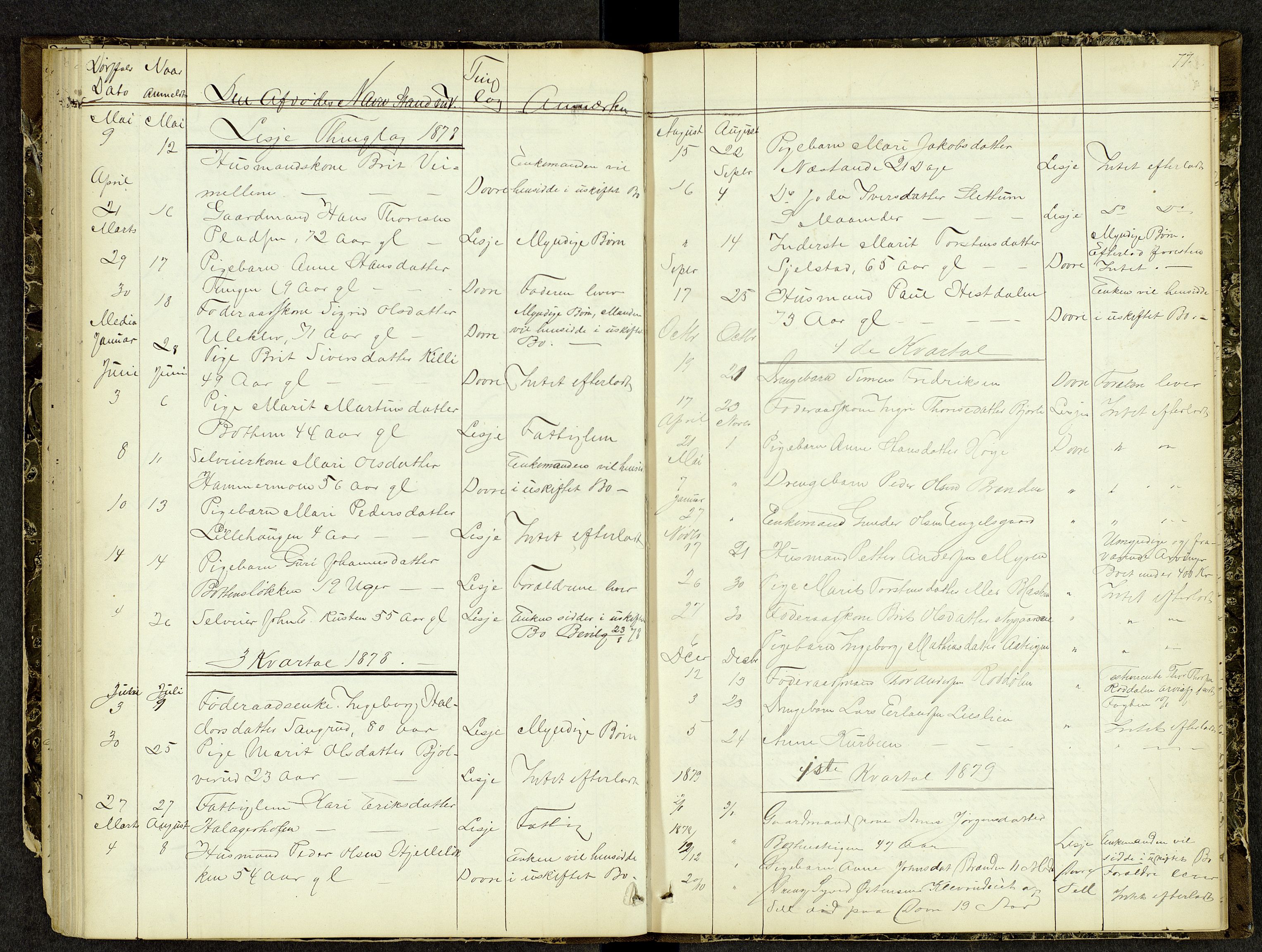 Nord-Gudbrandsdal tingrett, AV/SAH-TING-002/J/Jk/Jka/L0001: Dødsfallsprotokoll, 1863-1884, p. 76b-77a