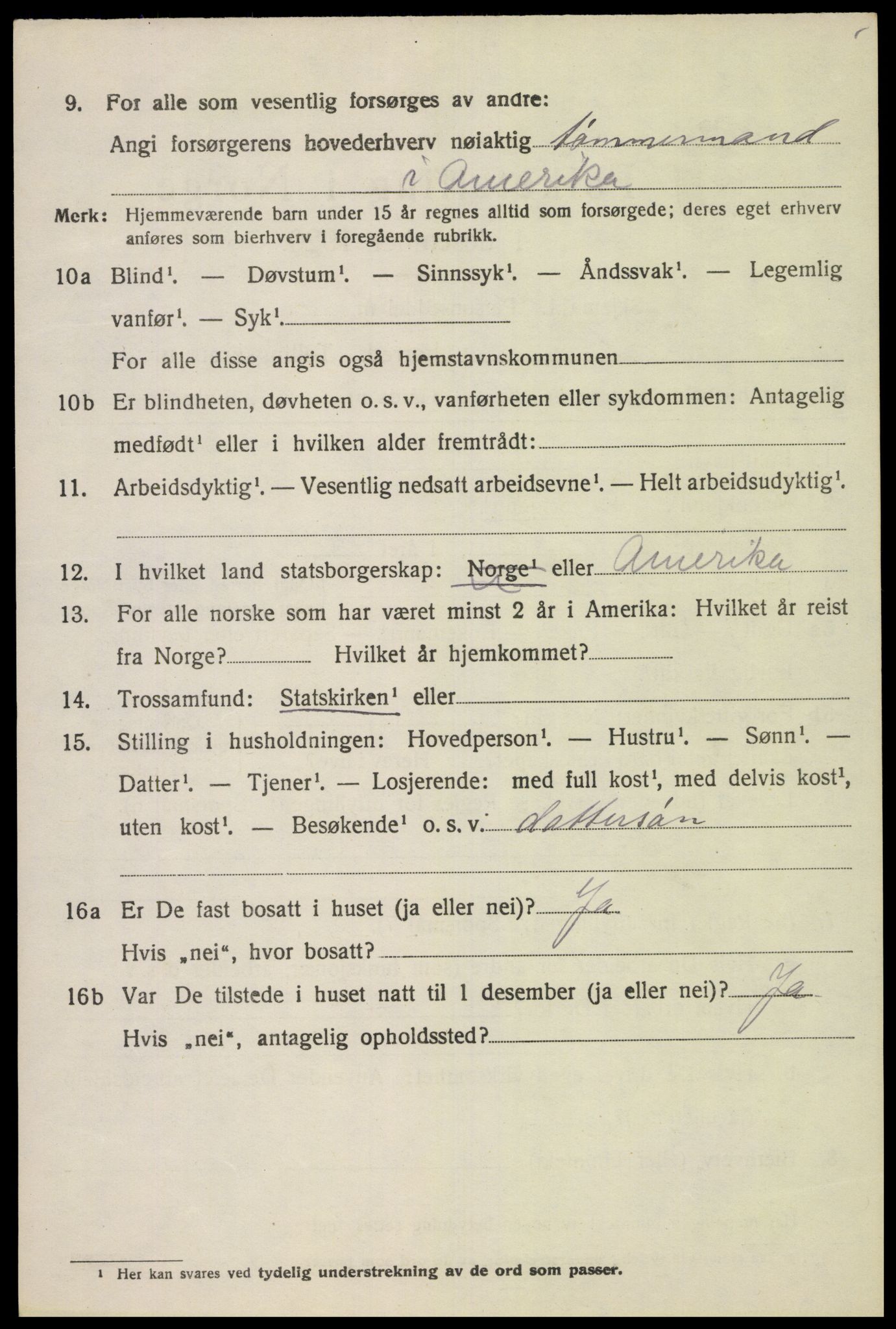 SAK, 1920 census for Lista, 1920, p. 4408