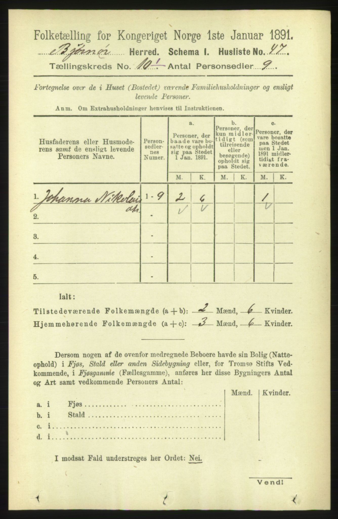 RA, 1891 census for 1632 Bjørnør, 1891, p. 4132