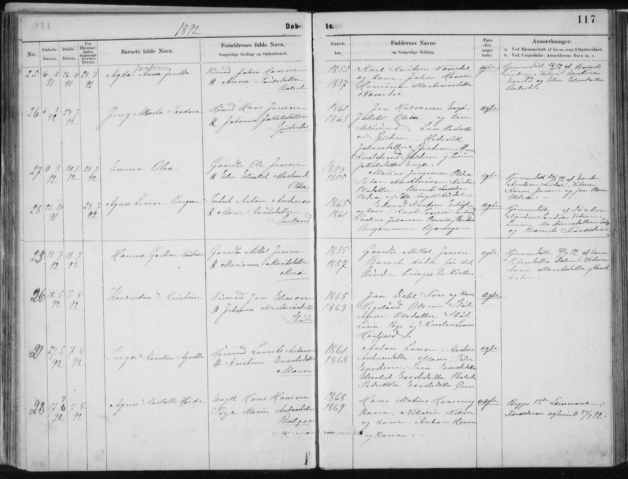Ministerialprotokoller, klokkerbøker og fødselsregistre - Nordland, SAT/A-1459/843/L0636: Parish register (copy) no. 843C05, 1884-1909, p. 117