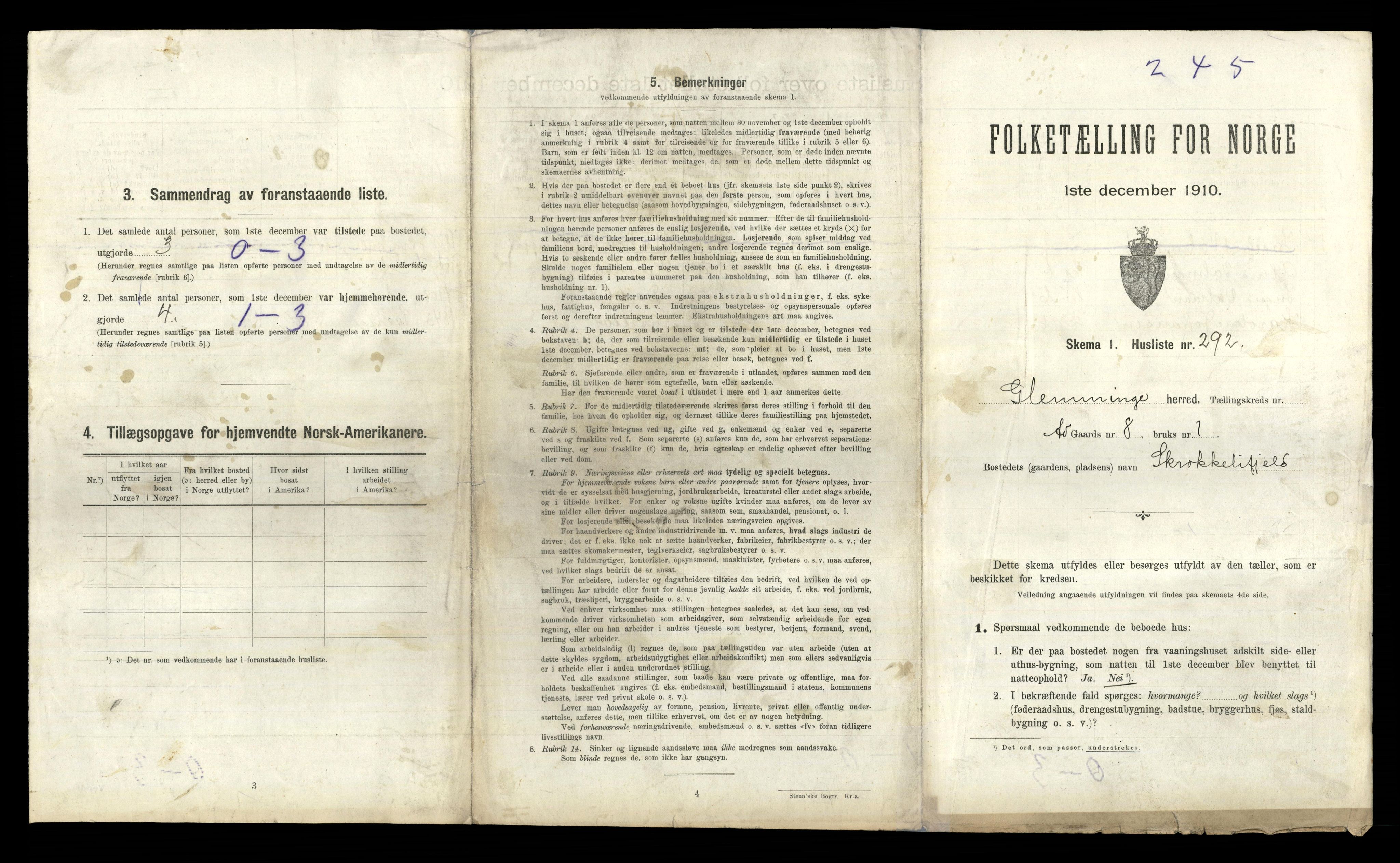 RA, 1910 census for Glemmen, 1910, p. 2190