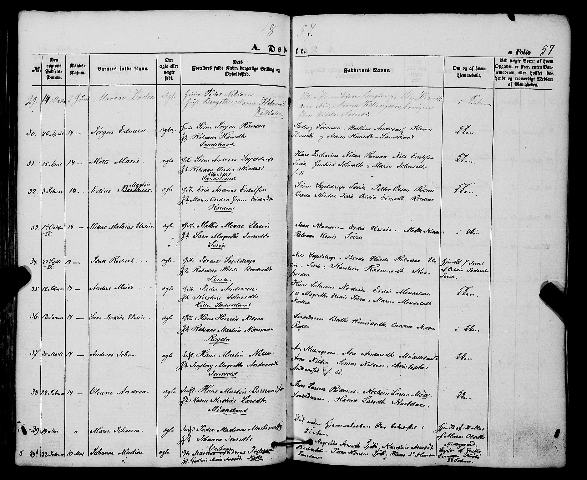 Trondenes sokneprestkontor, SATØ/S-1319/H/Ha/L0011kirke: Parish register (official) no. 11, 1853-1862, p. 57