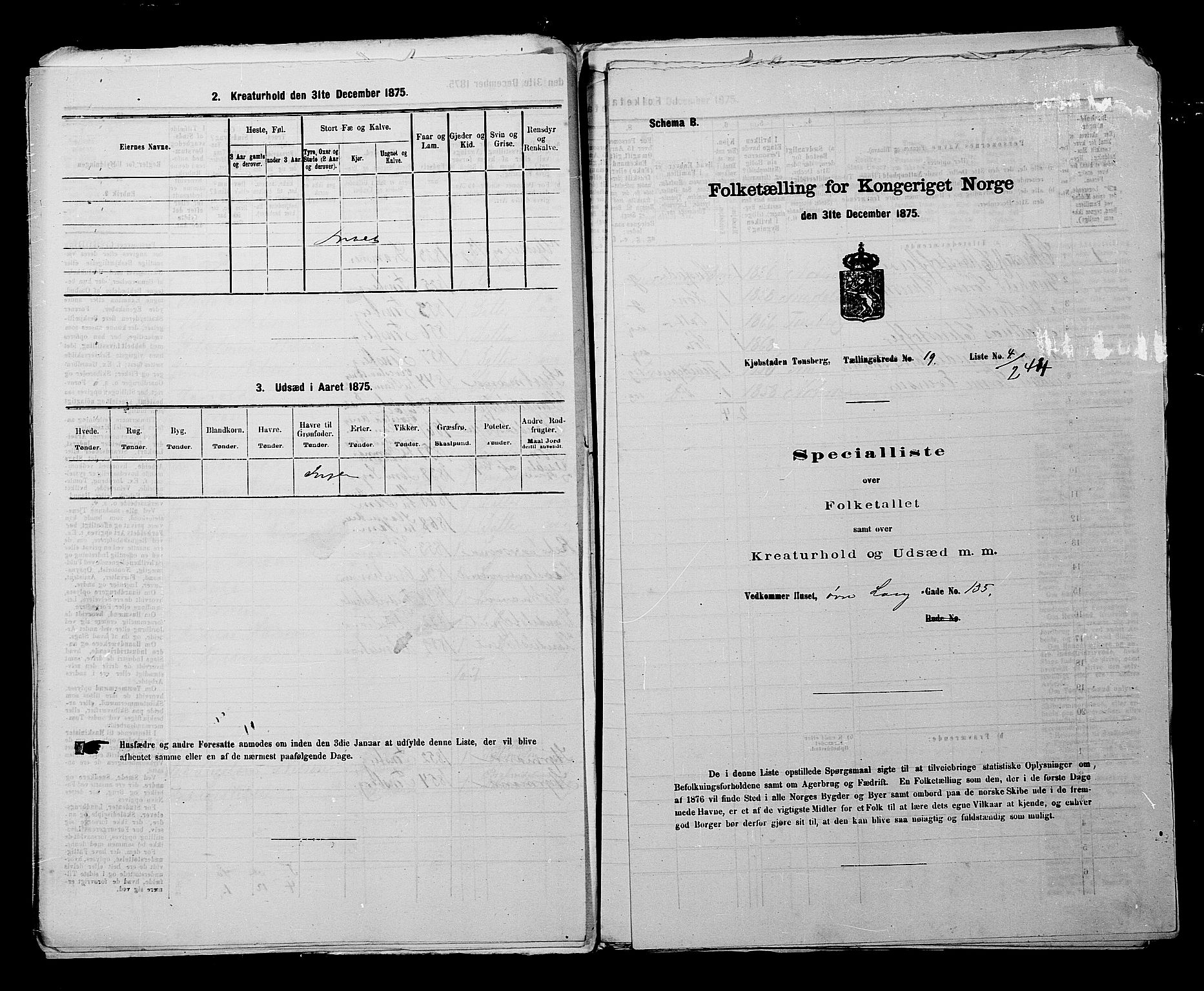 SAKO, 1875 census for 0705P Tønsberg, 1875, p. 601