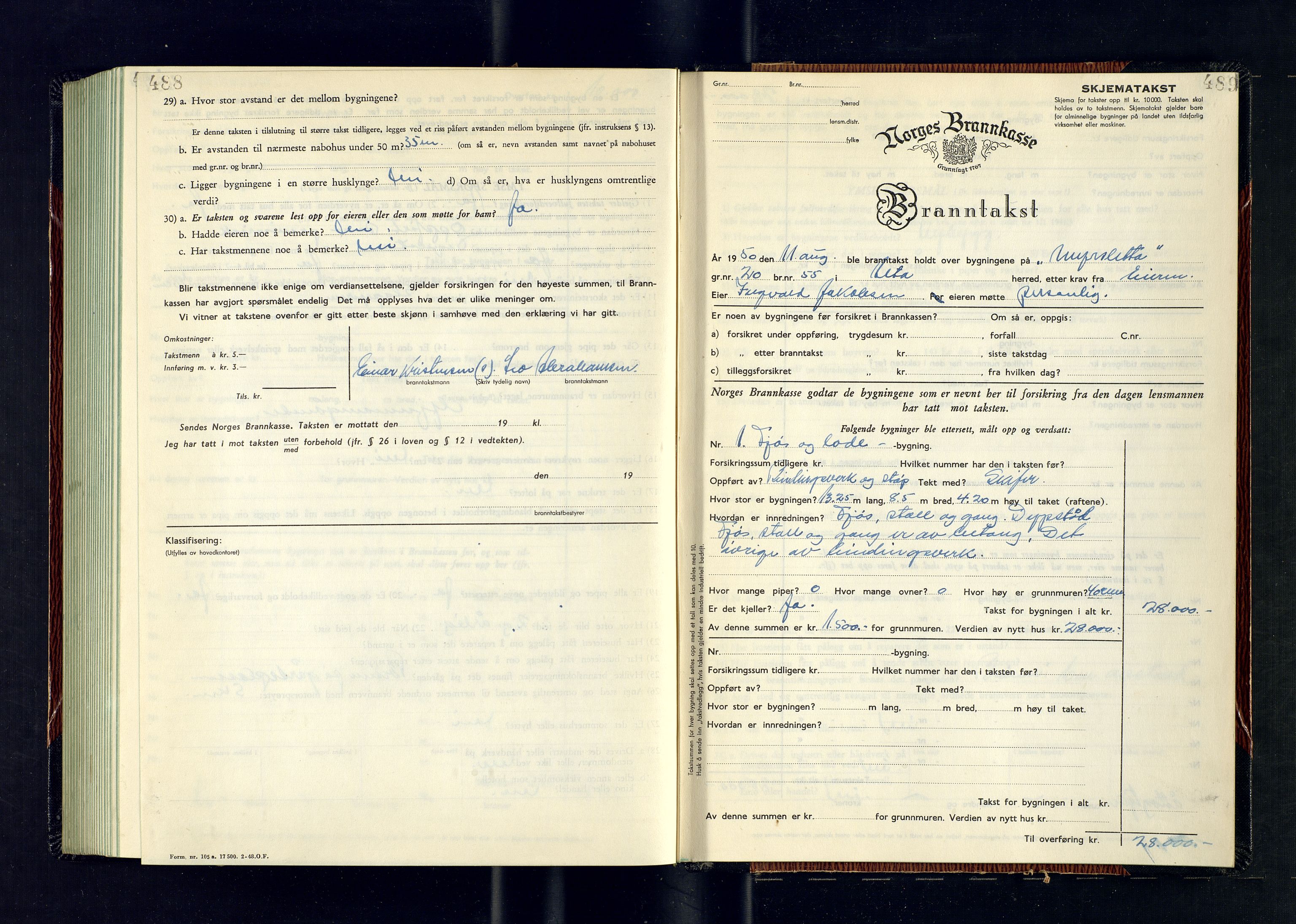 Alta lensmannskontor, AV/SATØ-S-1165/O/Ob/L0182: Branntakstprotokoll, 1949-1950, p. 488-489