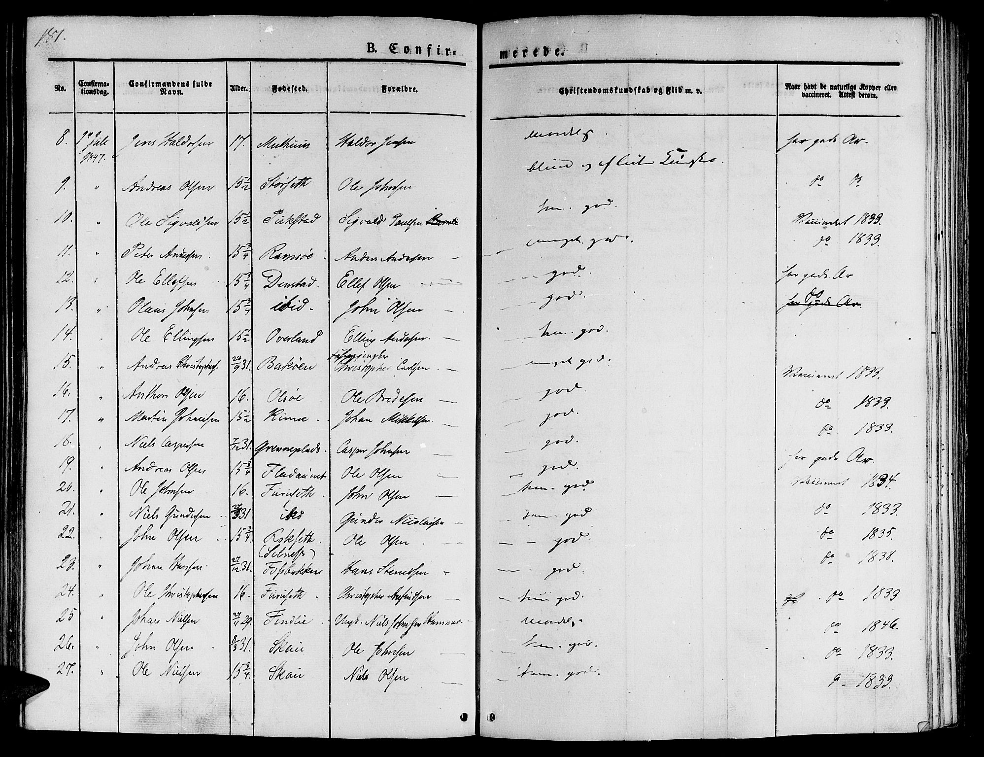 Ministerialprotokoller, klokkerbøker og fødselsregistre - Sør-Trøndelag, AV/SAT-A-1456/646/L0610: Parish register (official) no. 646A08, 1837-1847, p. 182