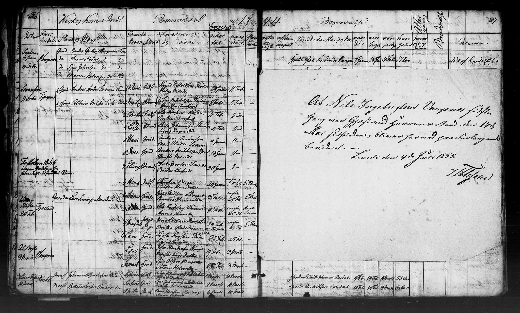 Leikanger sokneprestembete, AV/SAB-A-81001: Curate's parish register no. A 2, 1840-1847, p. 36-37