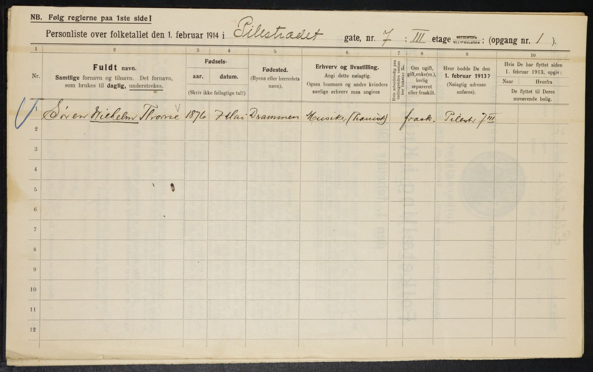 OBA, Municipal Census 1914 for Kristiania, 1914, p. 78885