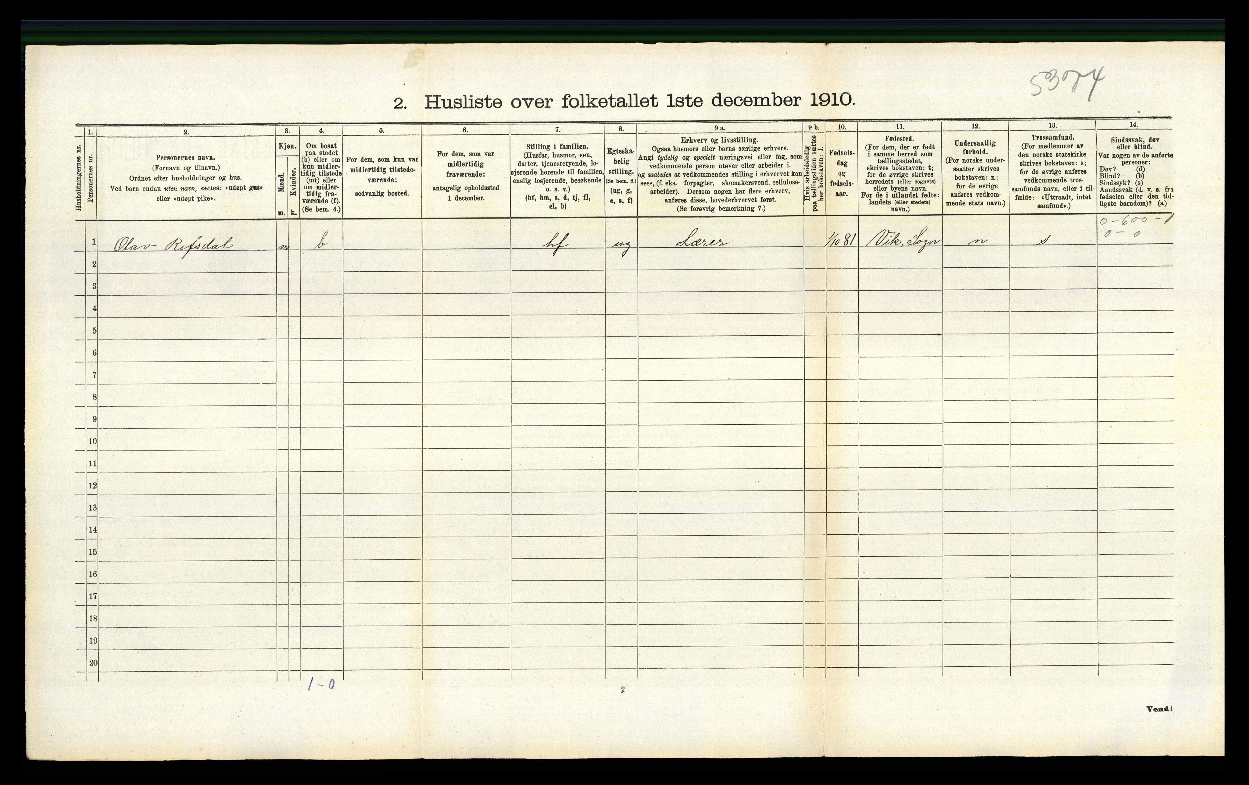 RA, 1910 census for Torvastad, 1910, p. 716