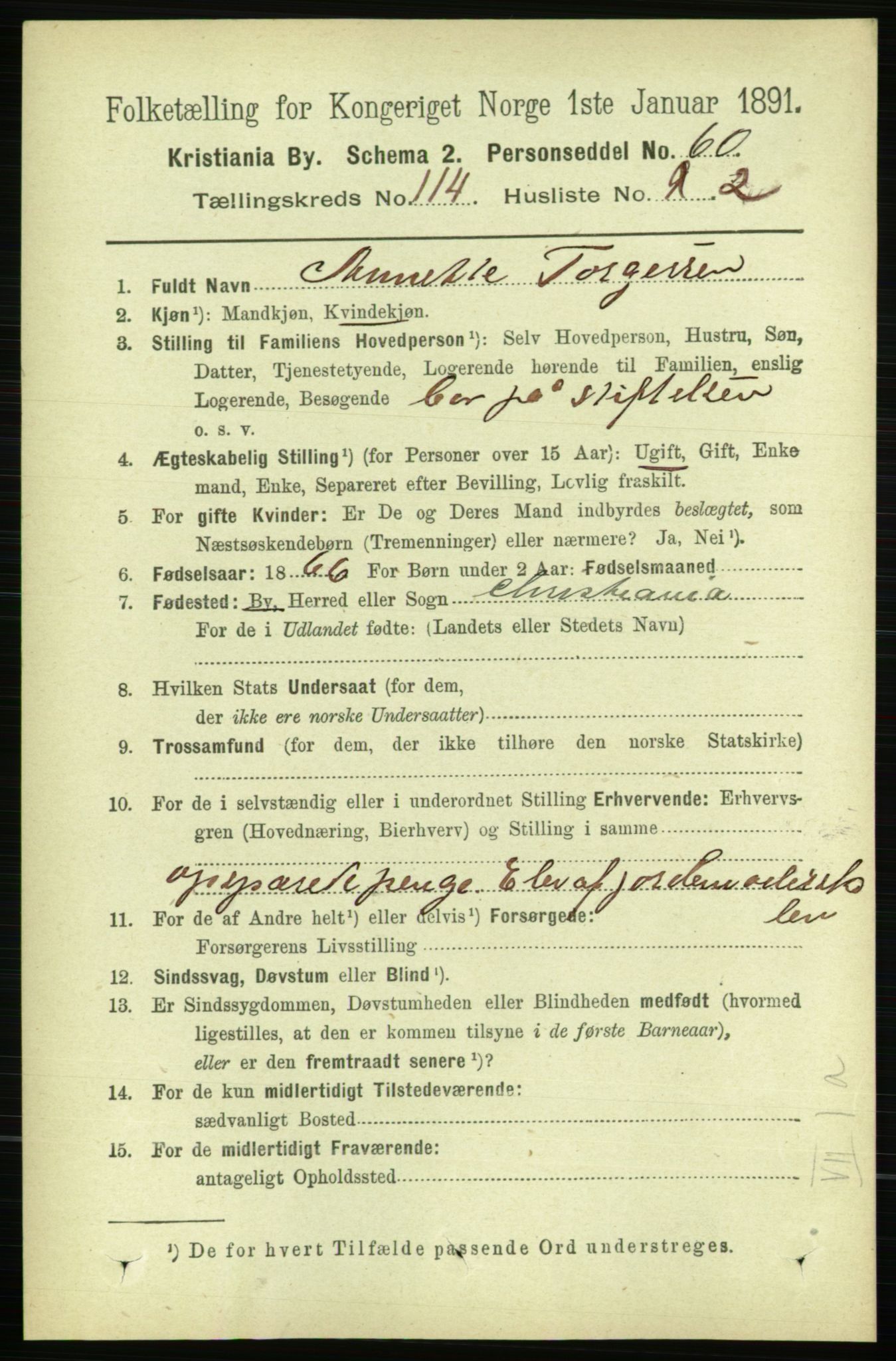 RA, 1891 census for 0301 Kristiania, 1891, p. 60831
