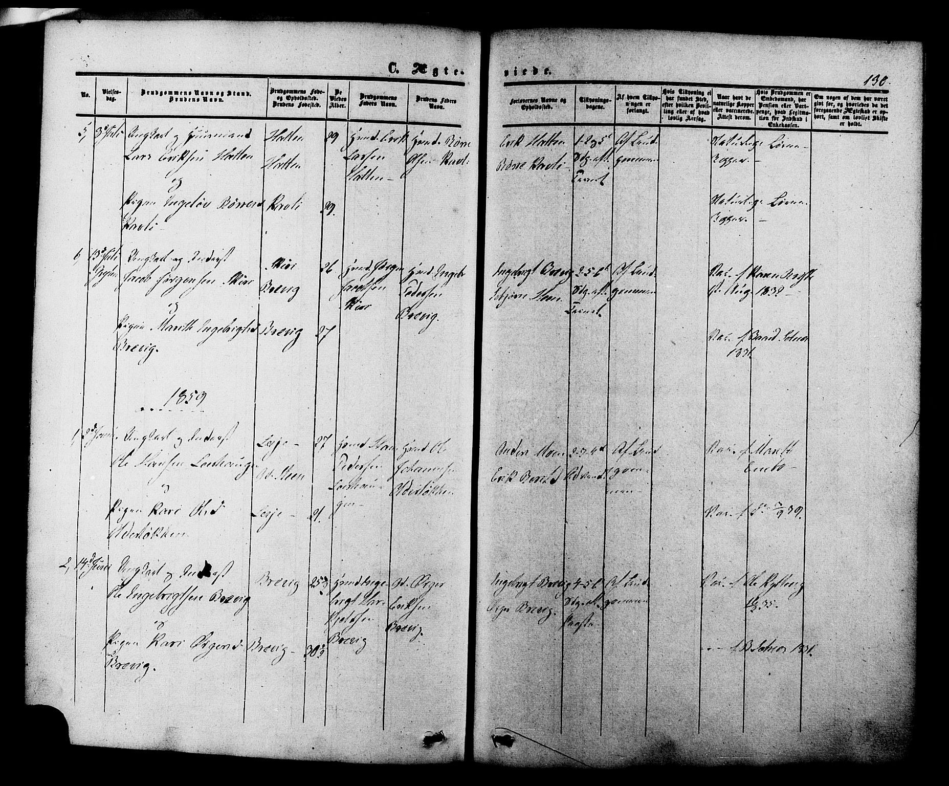 Ministerialprotokoller, klokkerbøker og fødselsregistre - Møre og Romsdal, AV/SAT-A-1454/545/L0586: Parish register (official) no. 545A02, 1854-1877, p. 130