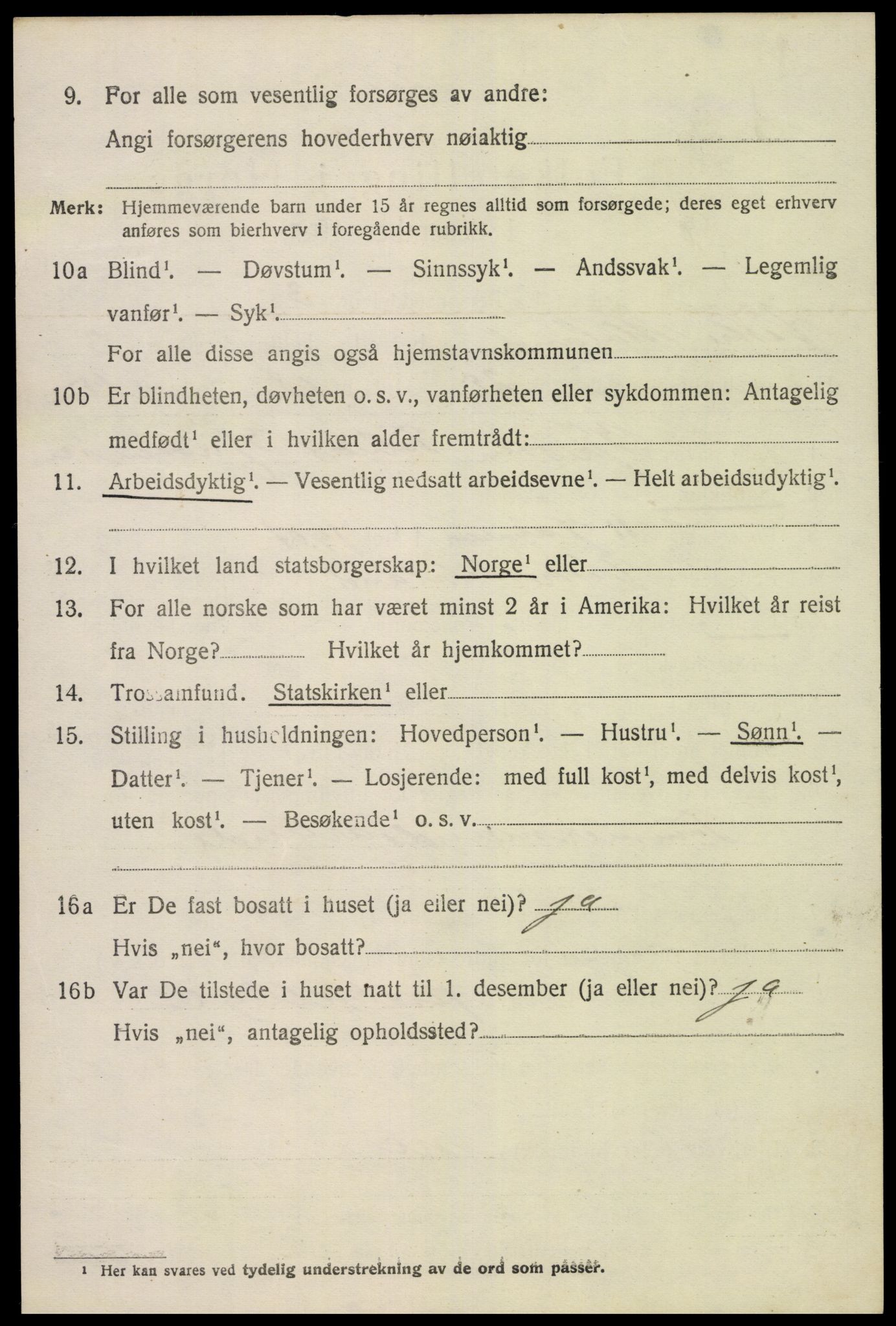 SAK, 1920 census for Vestre Moland, 1920, p. 3566