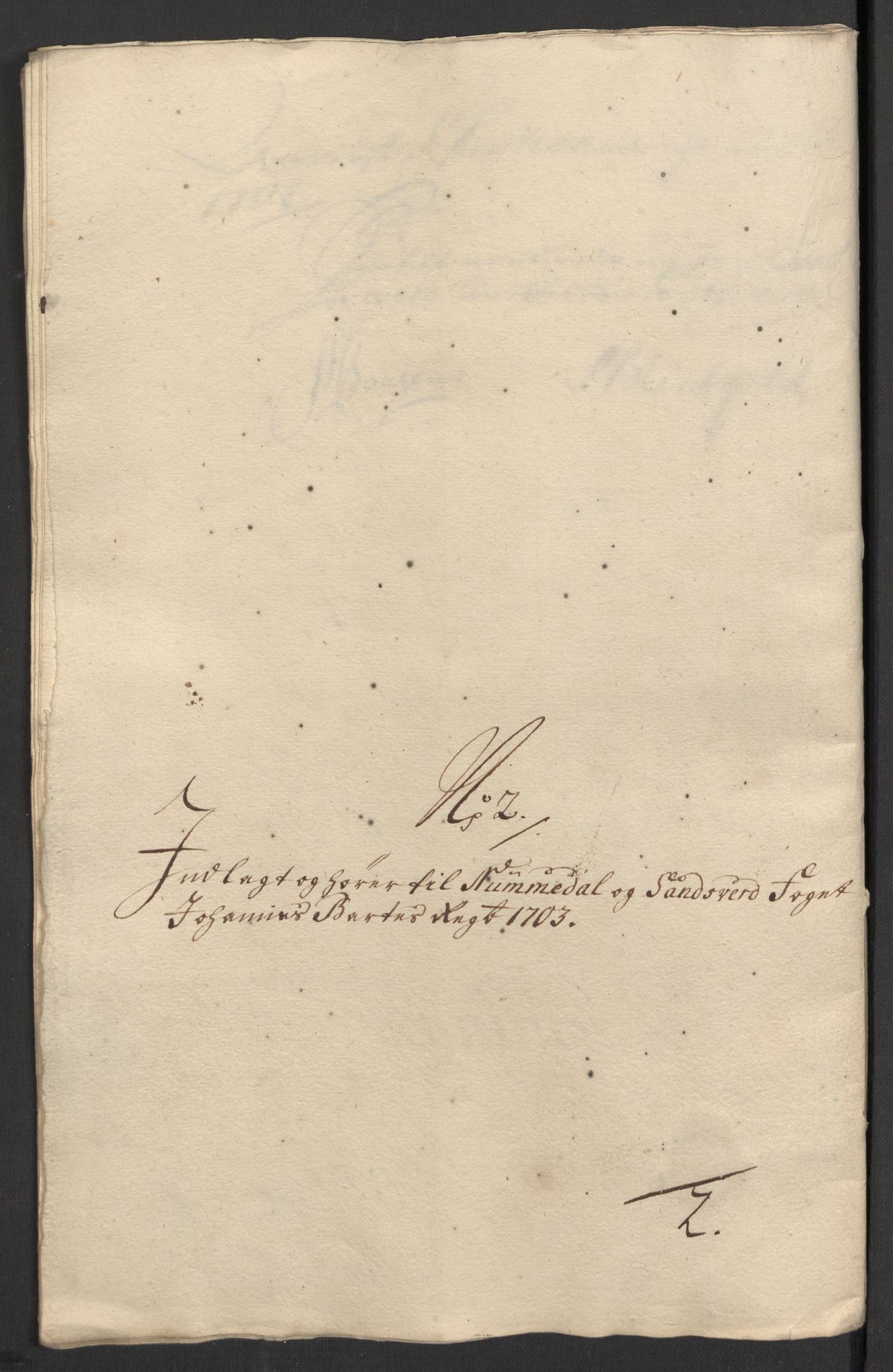 Rentekammeret inntil 1814, Reviderte regnskaper, Fogderegnskap, RA/EA-4092/R24/L1581: Fogderegnskap Numedal og Sandsvær, 1703, p. 37