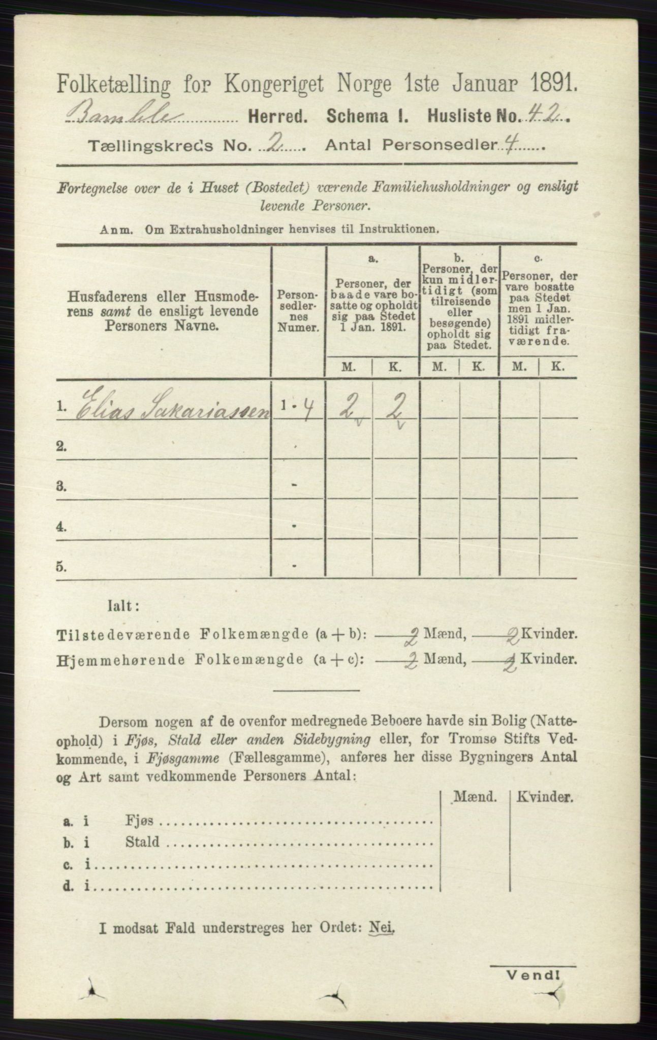 RA, 1891 census for 0814 Bamble, 1891, p. 983