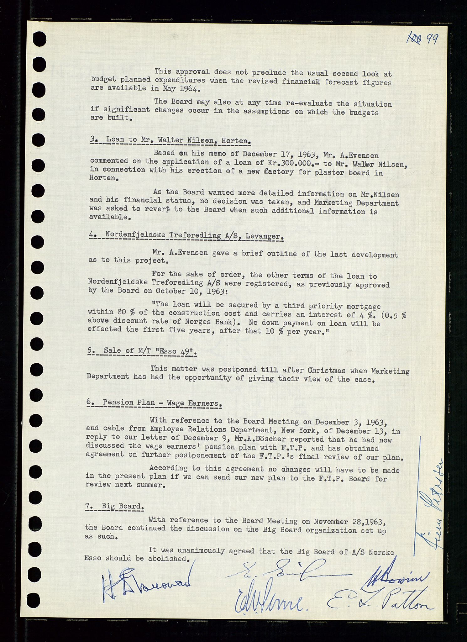 Pa 0982 - Esso Norge A/S, AV/SAST-A-100448/A/Aa/L0001/0004: Den administrerende direksjon Board minutes (styrereferater) / Den administrerende direksjon Board minutes (styrereferater), 1963-1964, p. 164