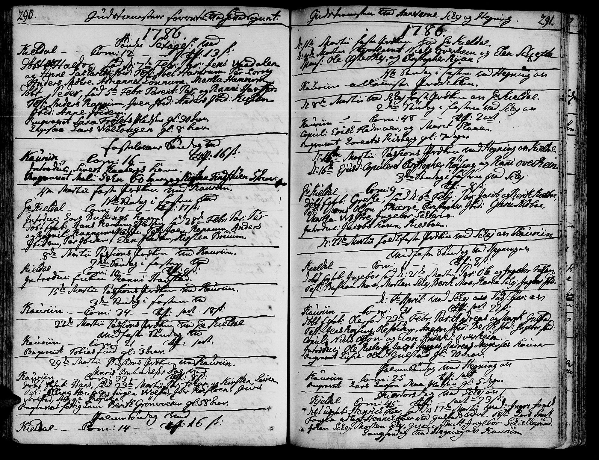 Ministerialprotokoller, klokkerbøker og fødselsregistre - Nord-Trøndelag, SAT/A-1458/735/L0331: Parish register (official) no. 735A02, 1762-1794, p. 290-291