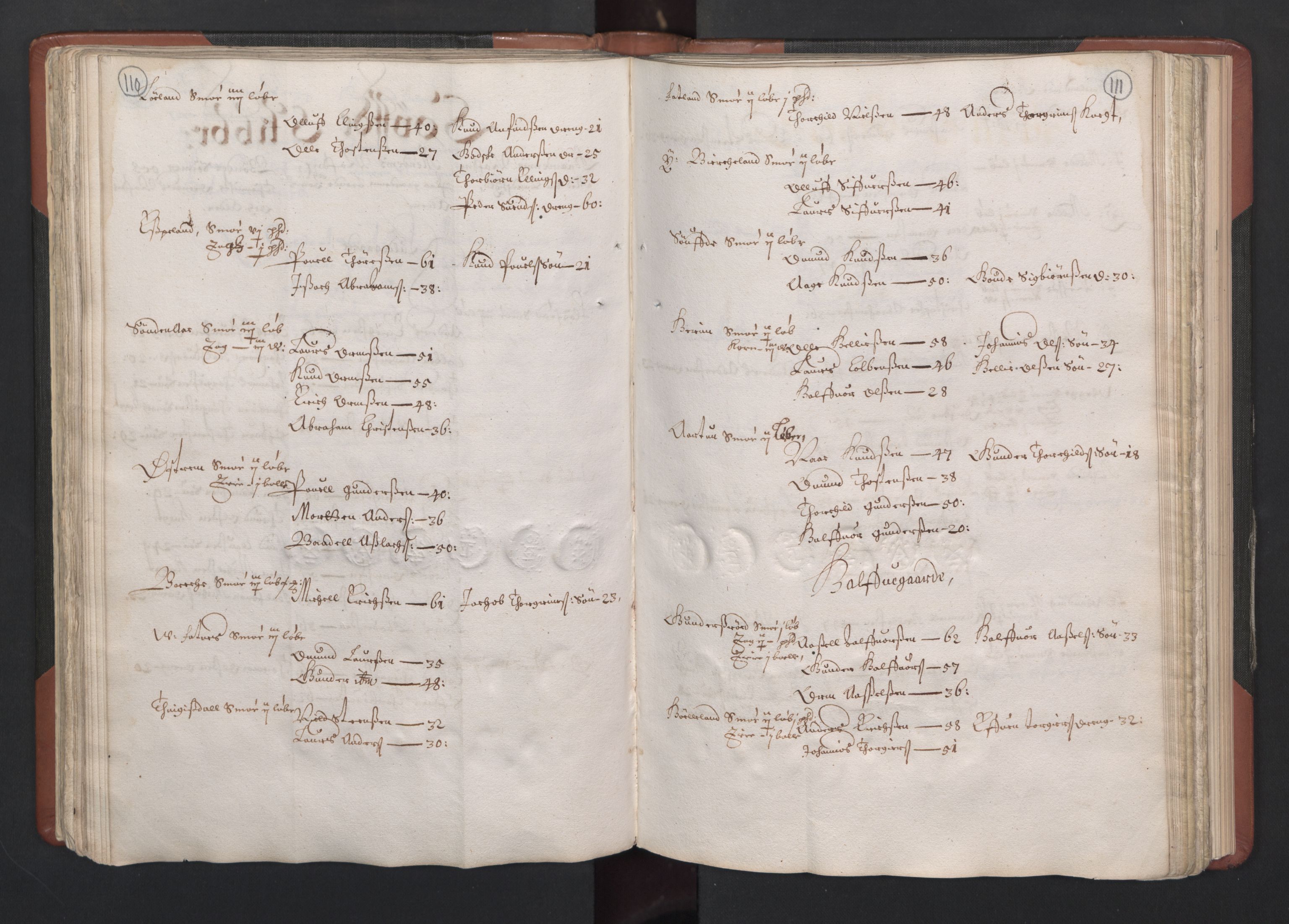 RA, Bailiff's Census 1664-1666, no. 12: Ryfylke fogderi, 1664, p. 110-111
