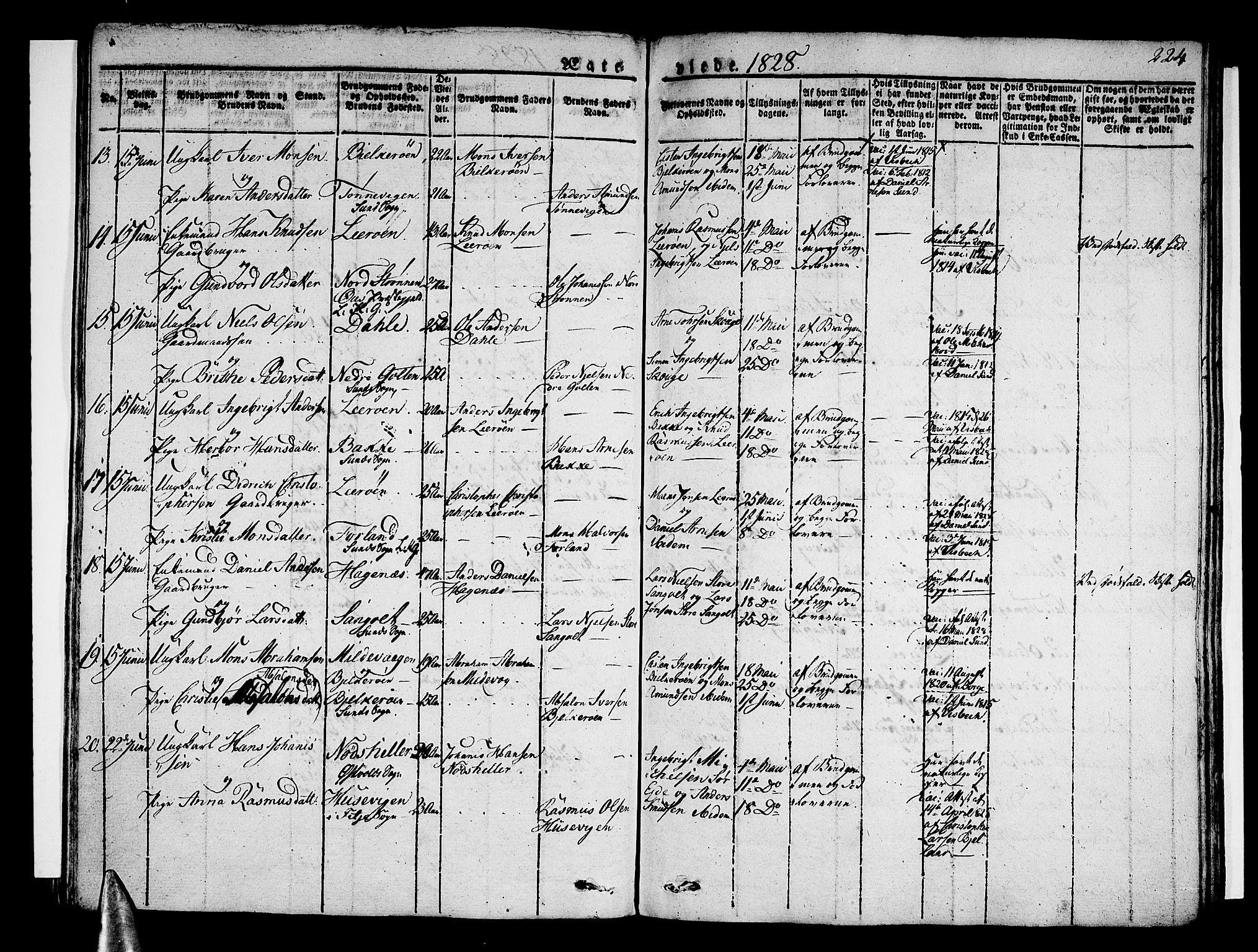 Sund sokneprestembete, AV/SAB-A-99930: Parish register (official) no. A 12, 1825-1835, p. 224