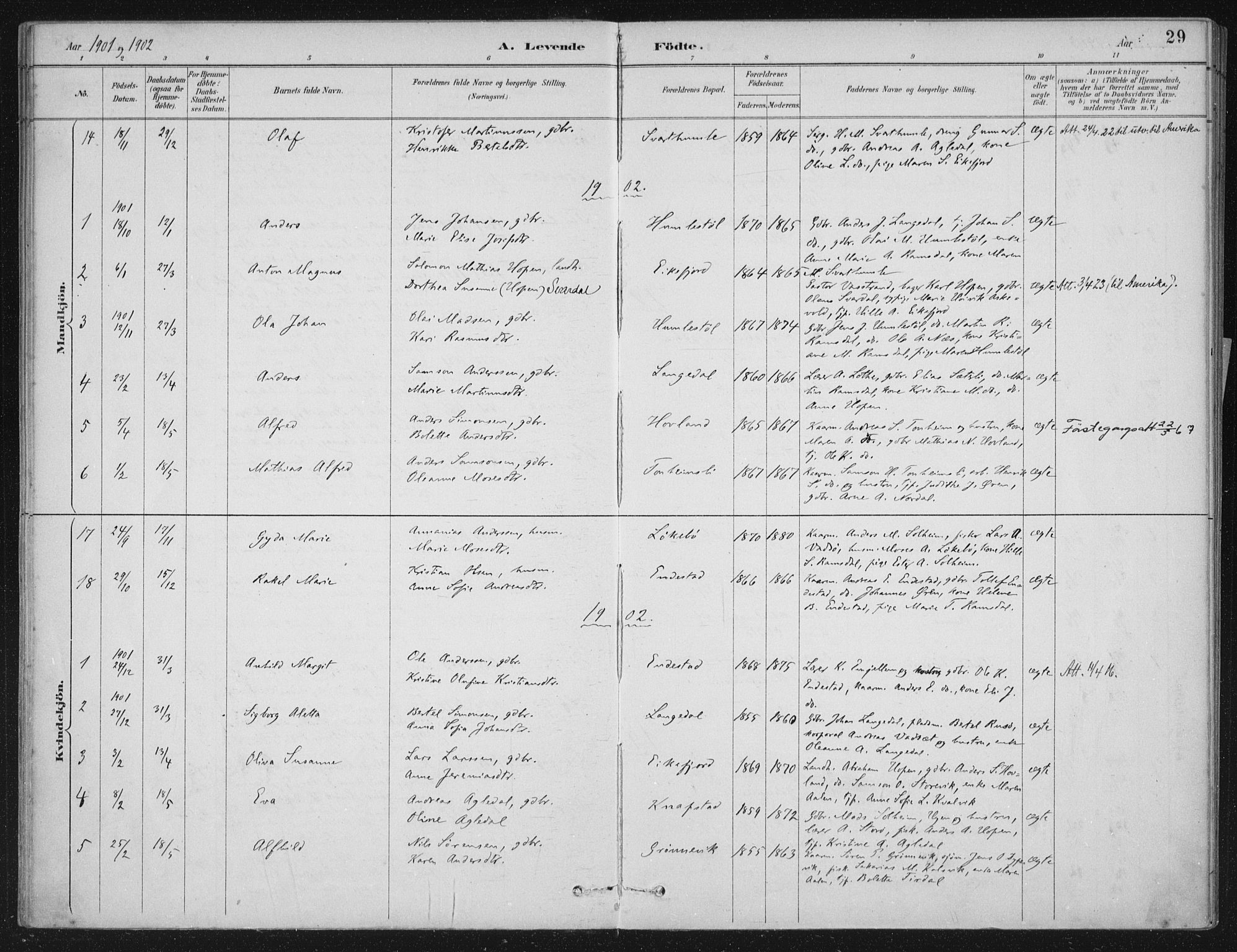 Kinn sokneprestembete, SAB/A-80801/H/Haa/Haae/L0001: Parish register (official) no. E 1, 1890-1916, p. 29