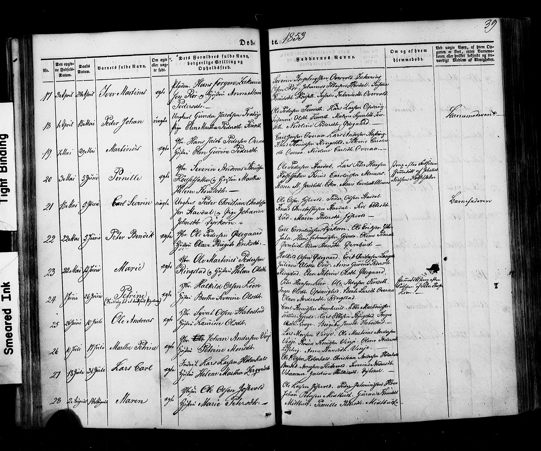 Ministerialprotokoller, klokkerbøker og fødselsregistre - Møre og Romsdal, AV/SAT-A-1454/520/L0275: Parish register (official) no. 520A05, 1844-1881, p. 39