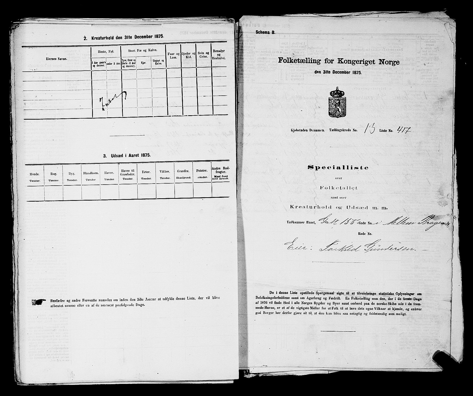 SAKO, 1875 census for 0602 Drammen, 1875, p. 1476