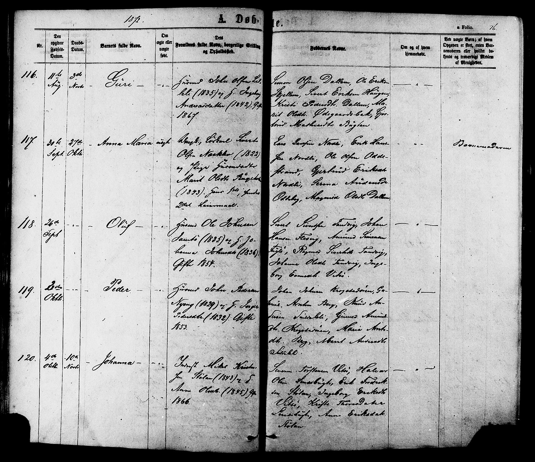 Ministerialprotokoller, klokkerbøker og fødselsregistre - Sør-Trøndelag, AV/SAT-A-1456/630/L0495: Parish register (official) no. 630A08, 1868-1878, p. 76