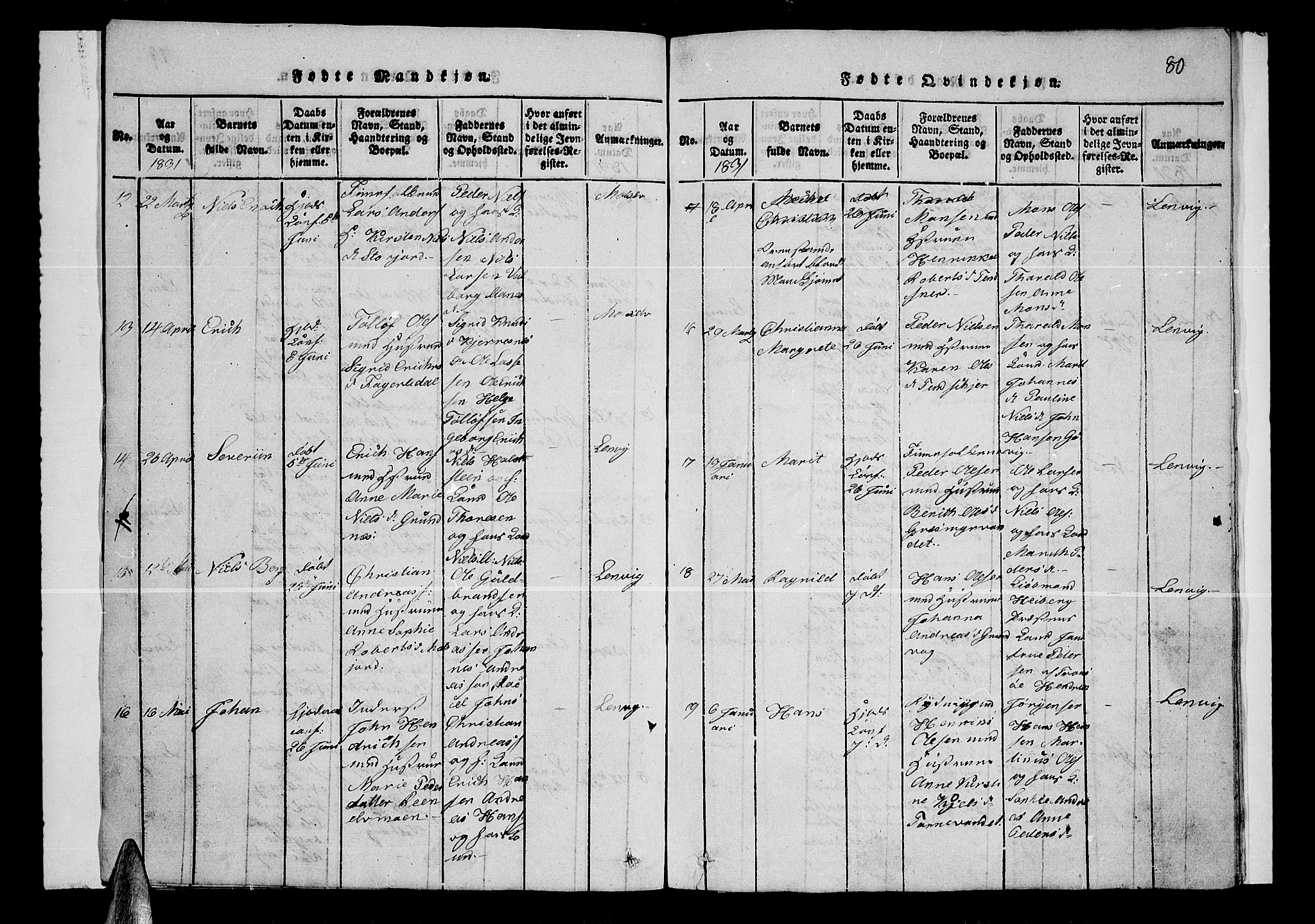 Lenvik sokneprestembete, AV/SATØ-S-1310/H/Ha/Hab/L0001klokker: Parish register (copy) no. 1, 1822-1837, p. 80