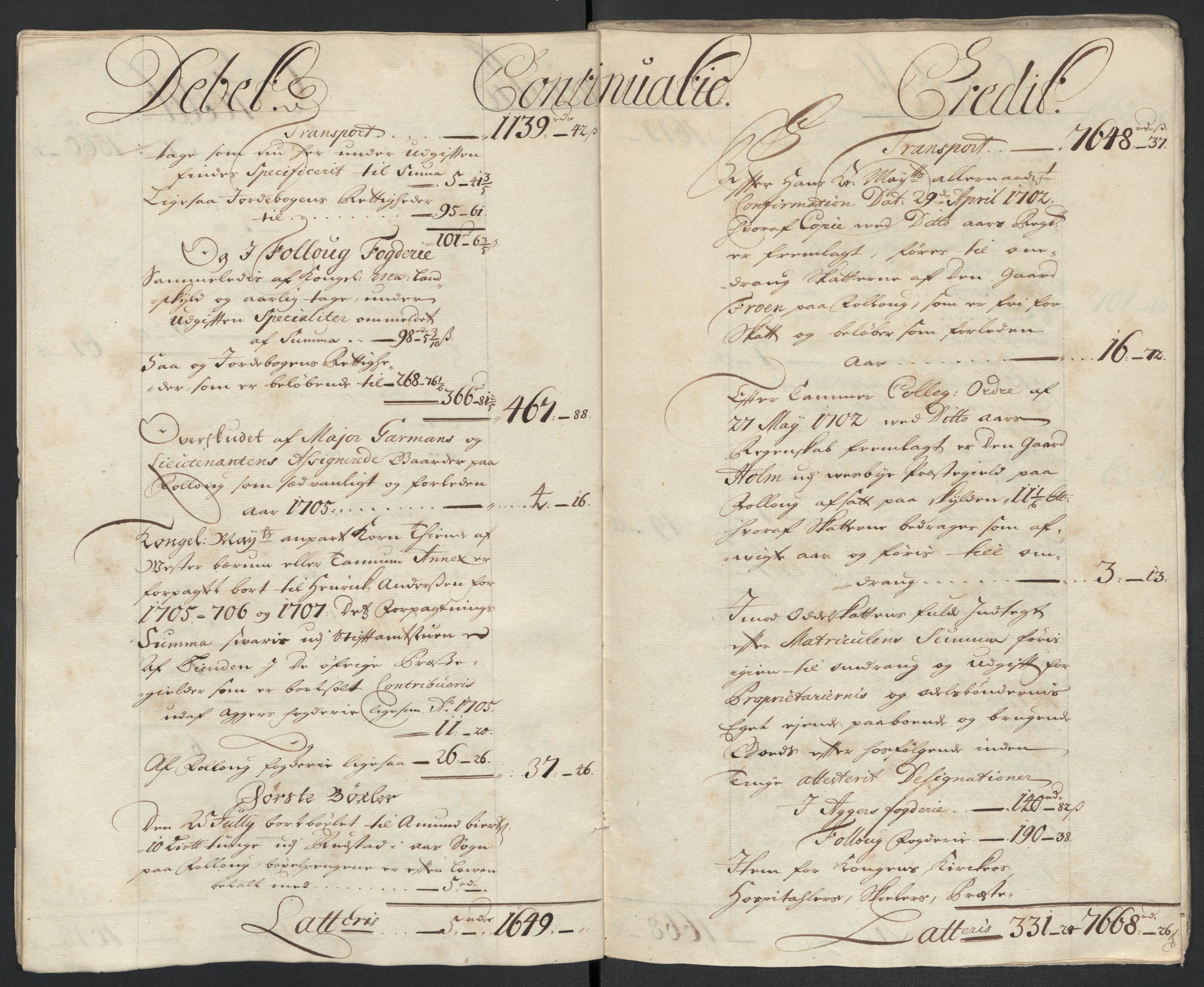 Rentekammeret inntil 1814, Reviderte regnskaper, Fogderegnskap, RA/EA-4092/R10/L0446: Fogderegnskap Aker og Follo, 1705-1706, p. 145