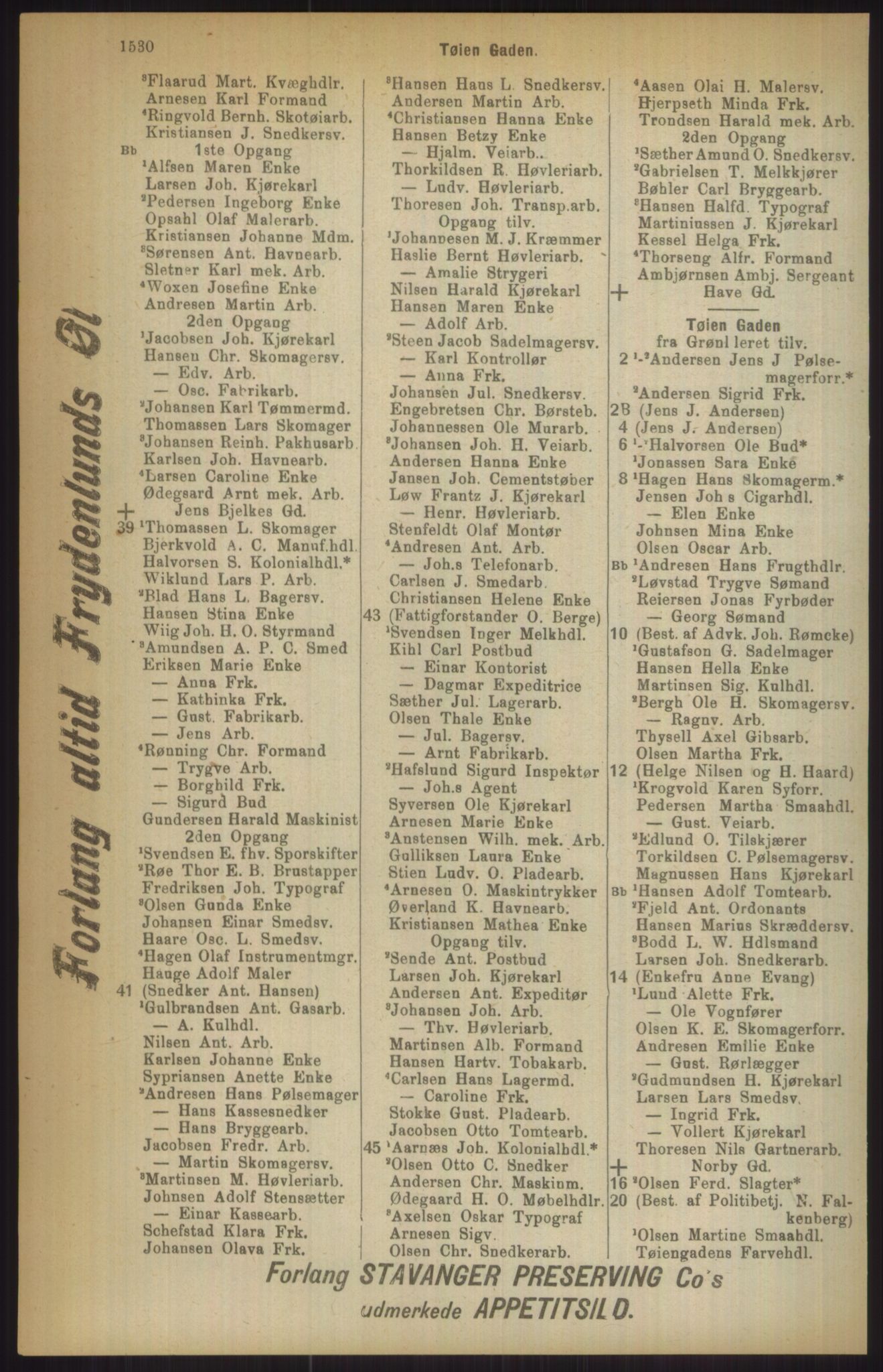 Kristiania/Oslo adressebok, PUBL/-, 1911, p. 1530