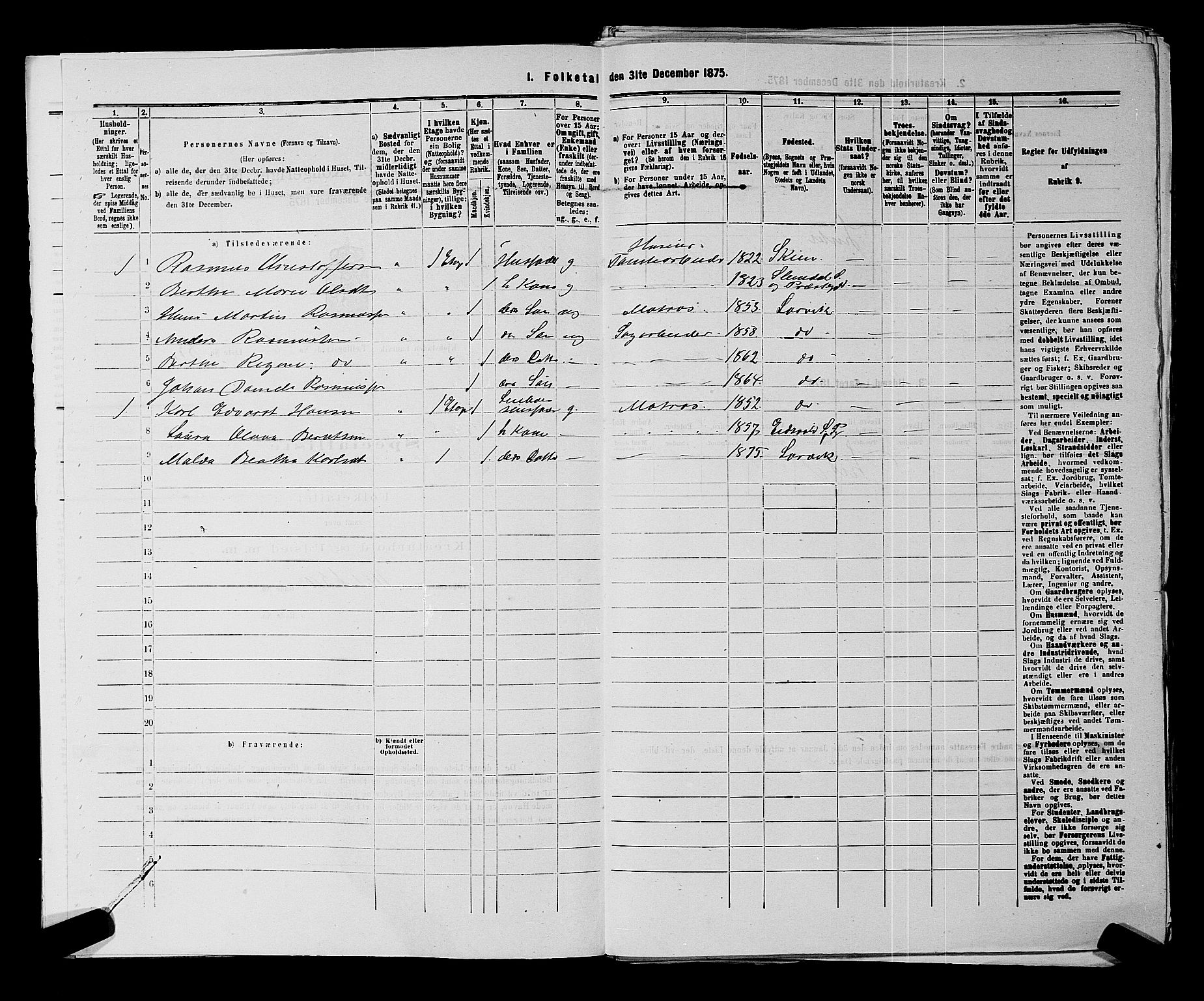 SAKO, 1875 census for 0707P Larvik, 1875, p. 1311