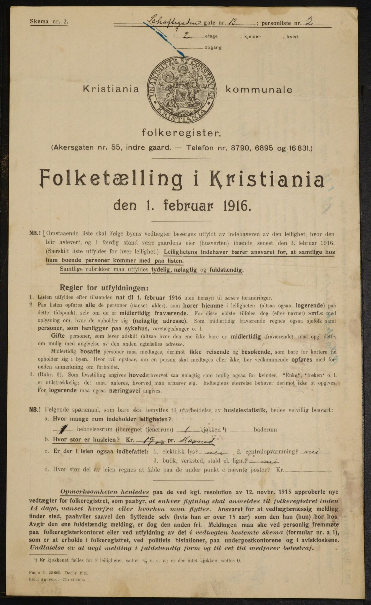 OBA, Municipal Census 1916 for Kristiania, 1916, p. 91621