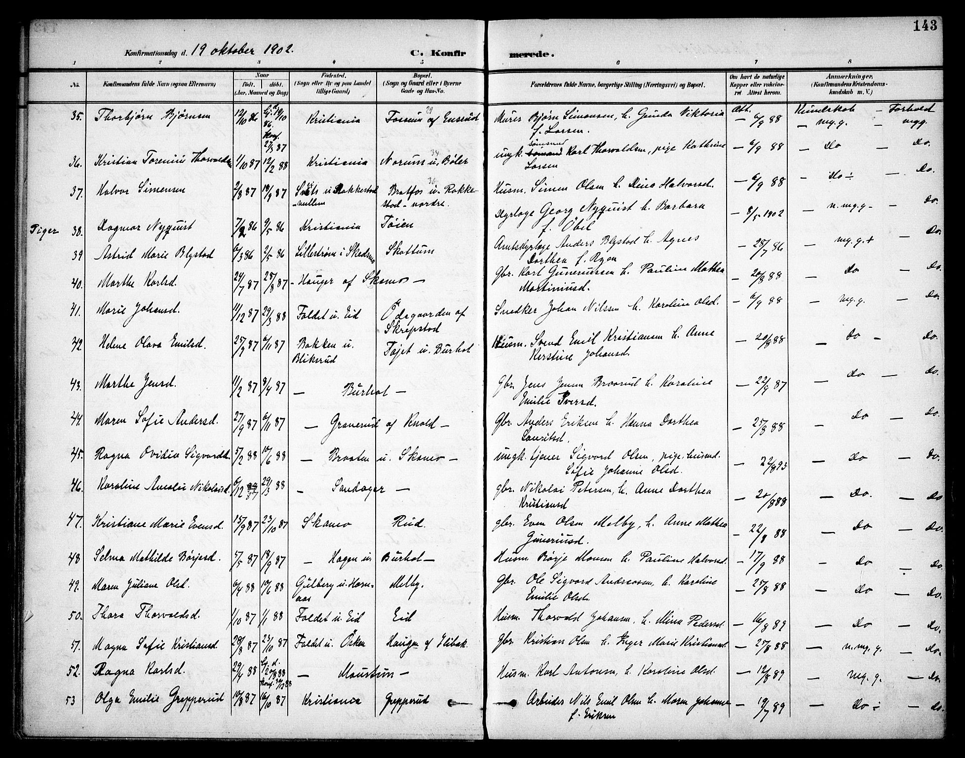 Høland prestekontor Kirkebøker, AV/SAO-A-10346a/F/Fa/L0015: Parish register (official) no. I 15, 1897-1912, p. 143