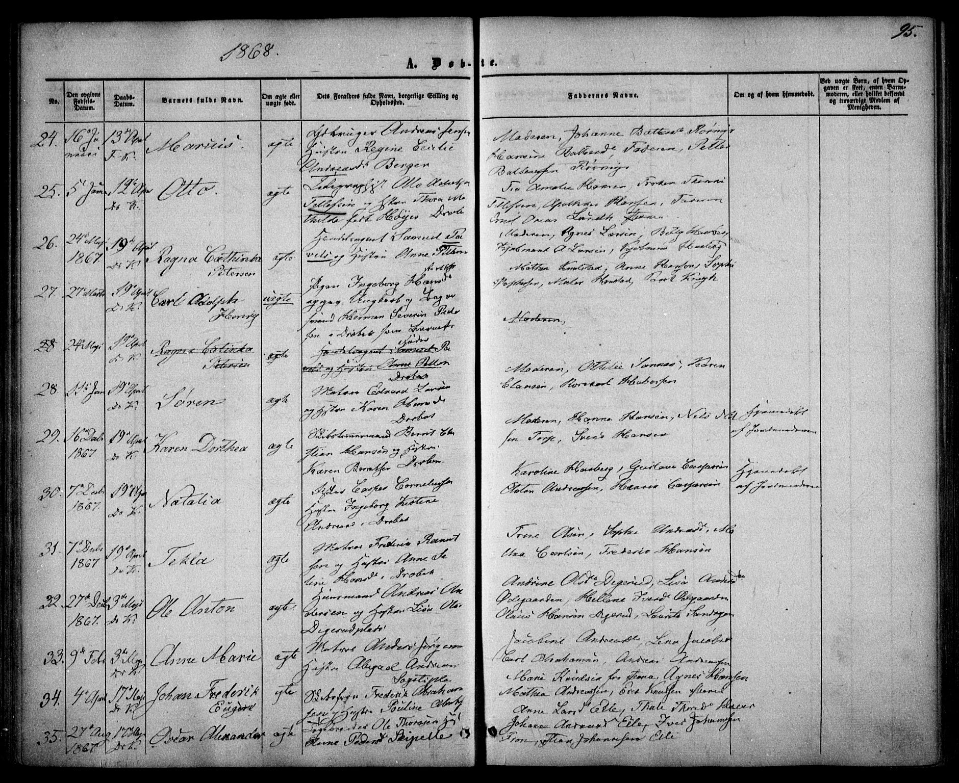 Drøbak prestekontor Kirkebøker, SAO/A-10142a/F/Fa/L0002: Parish register (official) no. I 2, 1858-1870, p. 95