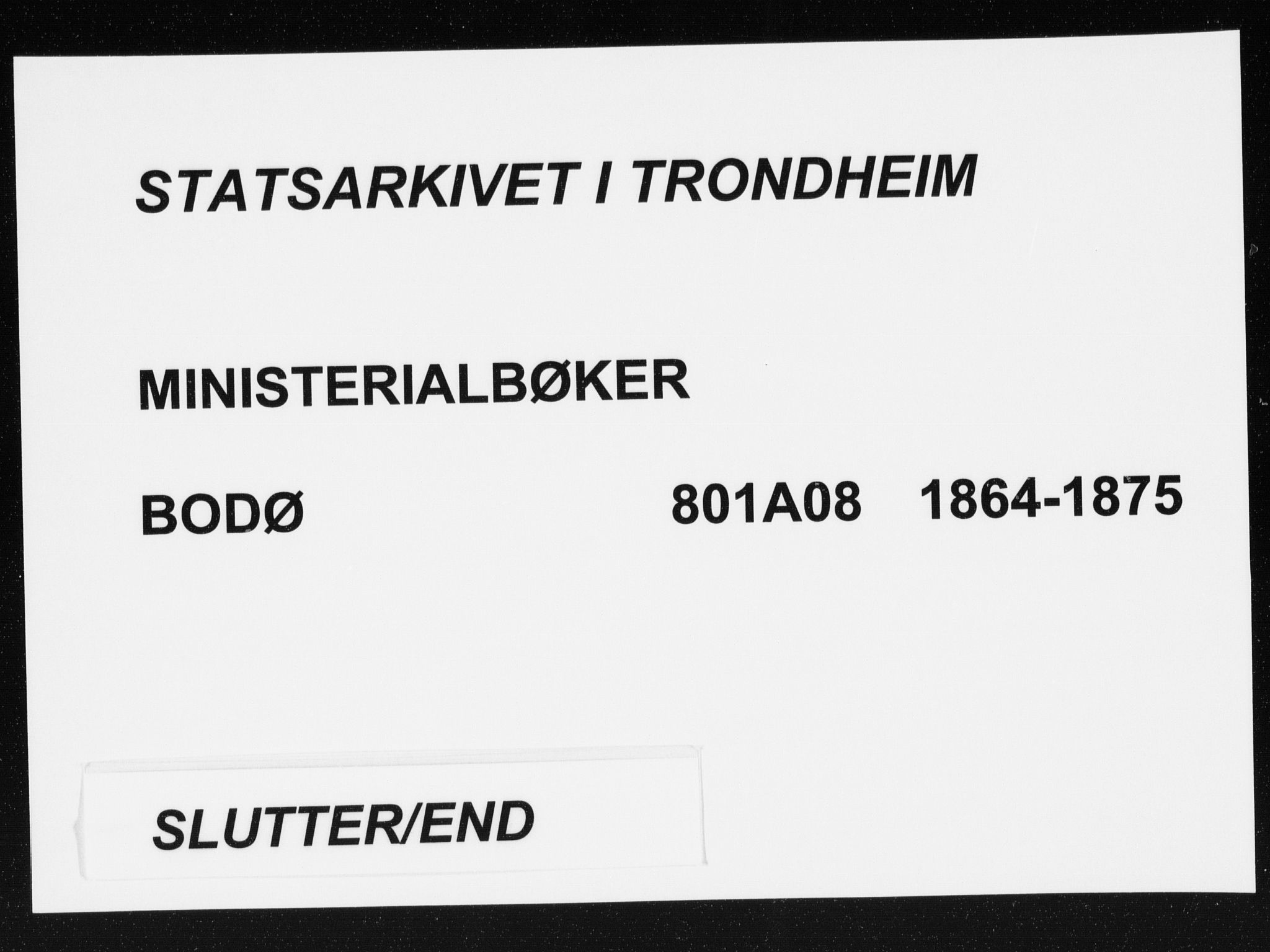 Ministerialprotokoller, klokkerbøker og fødselsregistre - Nordland, AV/SAT-A-1459/801/L0008: Parish register (official) no. 801A08, 1864-1875