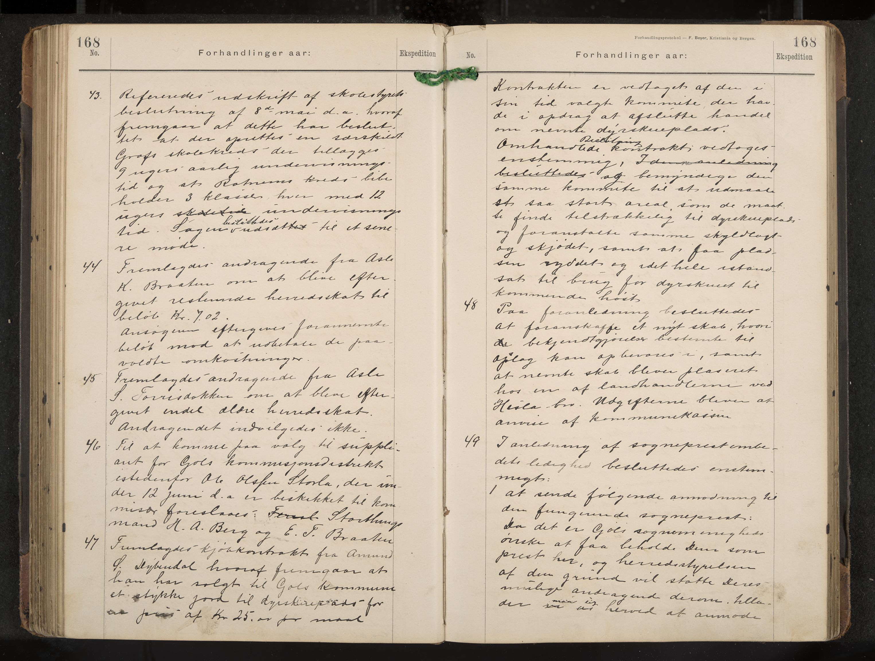 Gol formannskap og sentraladministrasjon, IKAK/0617021-1/A/Aa/L0003: Møtebok, 1892-1905, p. 168