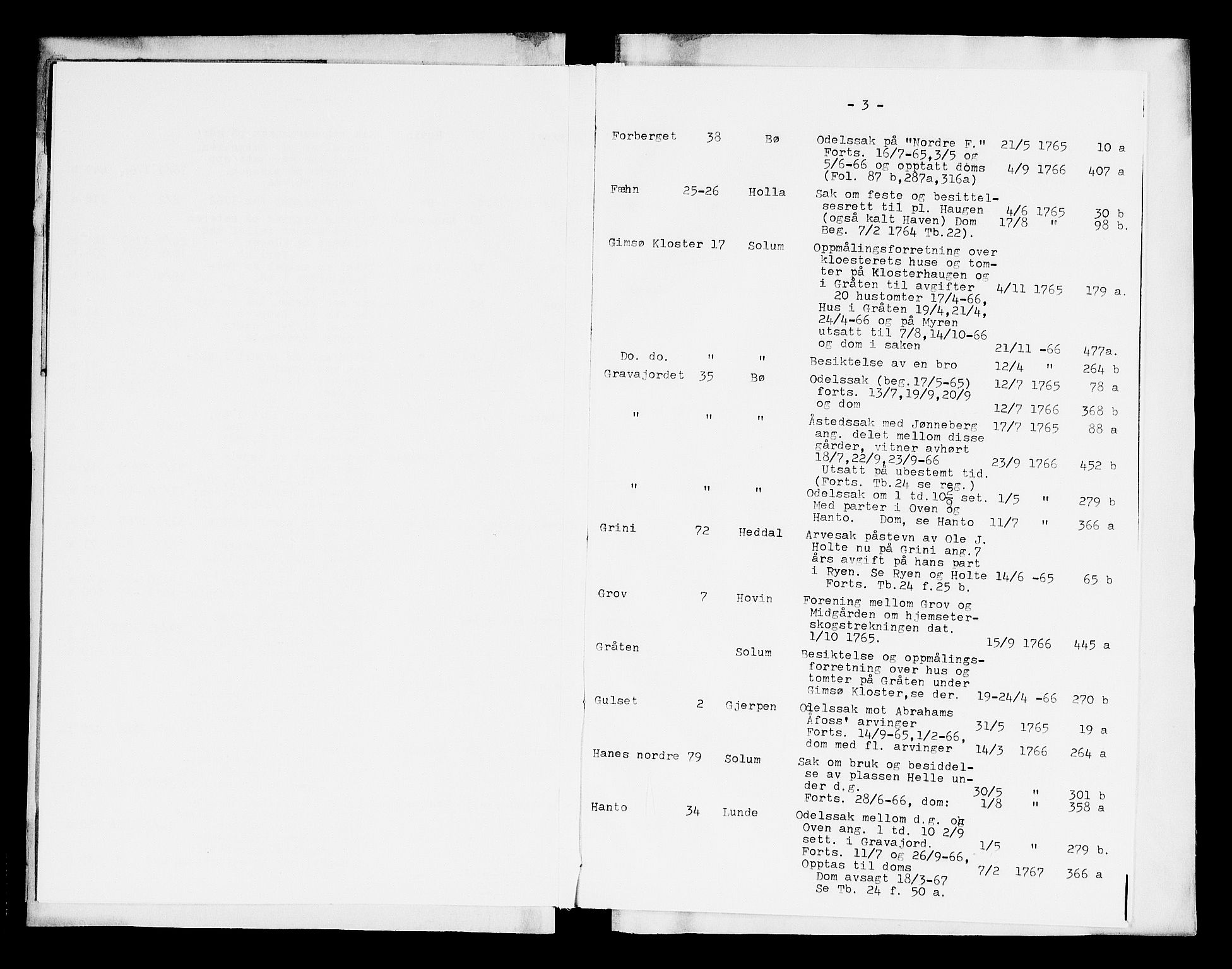 Nedre Telemark sorenskriveri, AV/SAKO-A-135/F/Fa/L0023: Tingbok, 1765-1767