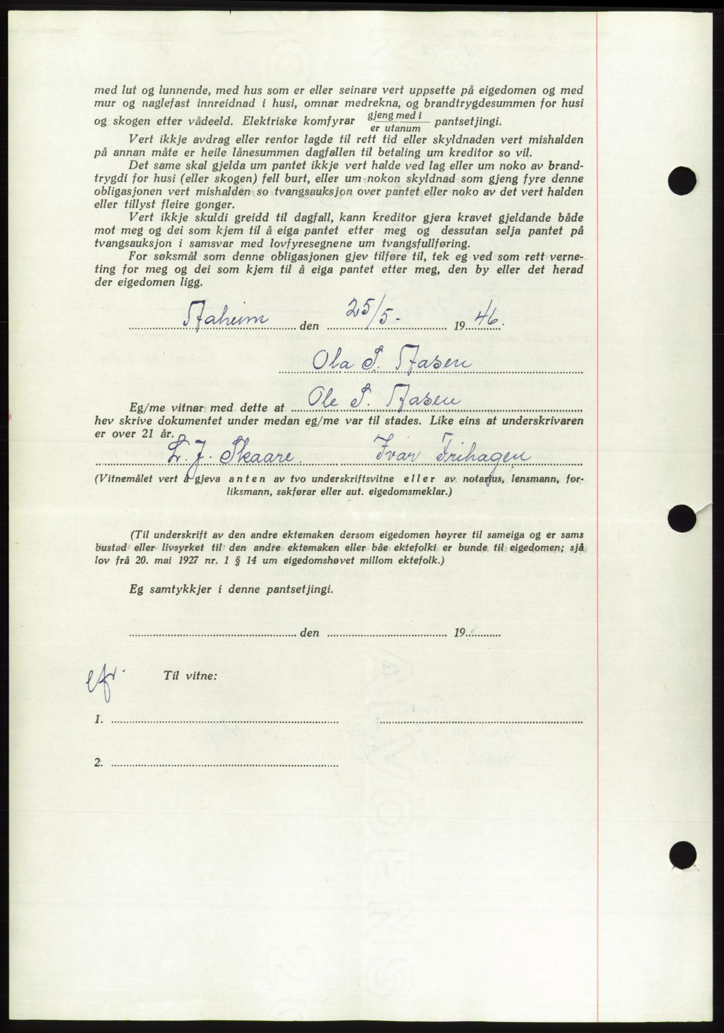 Søre Sunnmøre sorenskriveri, AV/SAT-A-4122/1/2/2C/L0114: Mortgage book no. 1-2B, 1943-1947, Diary no: : 649/1946