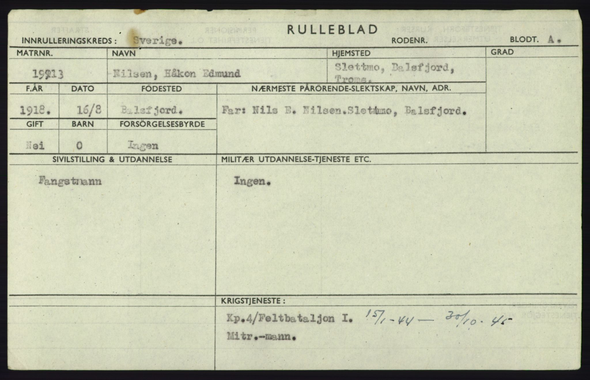 Forsvaret, Troms infanteriregiment nr. 16, AV/RA-RAFA-3146/P/Pa/L0023: Rulleblad for regimentets menige mannskaper, årsklasse 1939, 1939, p. 913