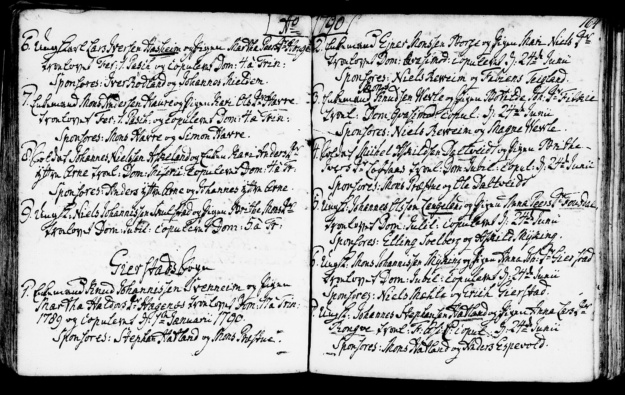 Haus sokneprestembete, AV/SAB-A-75601/H/Haa: Parish register (official) no. A 10, 1782-1796, p. 164