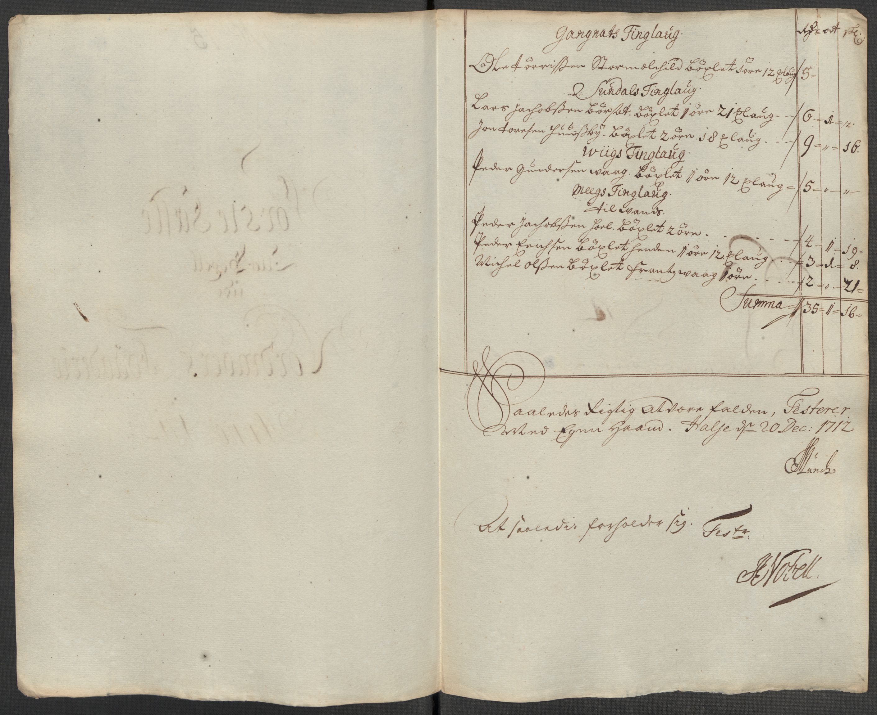 Rentekammeret inntil 1814, Reviderte regnskaper, Fogderegnskap, RA/EA-4092/R56/L3746: Fogderegnskap Nordmøre, 1712, p. 125