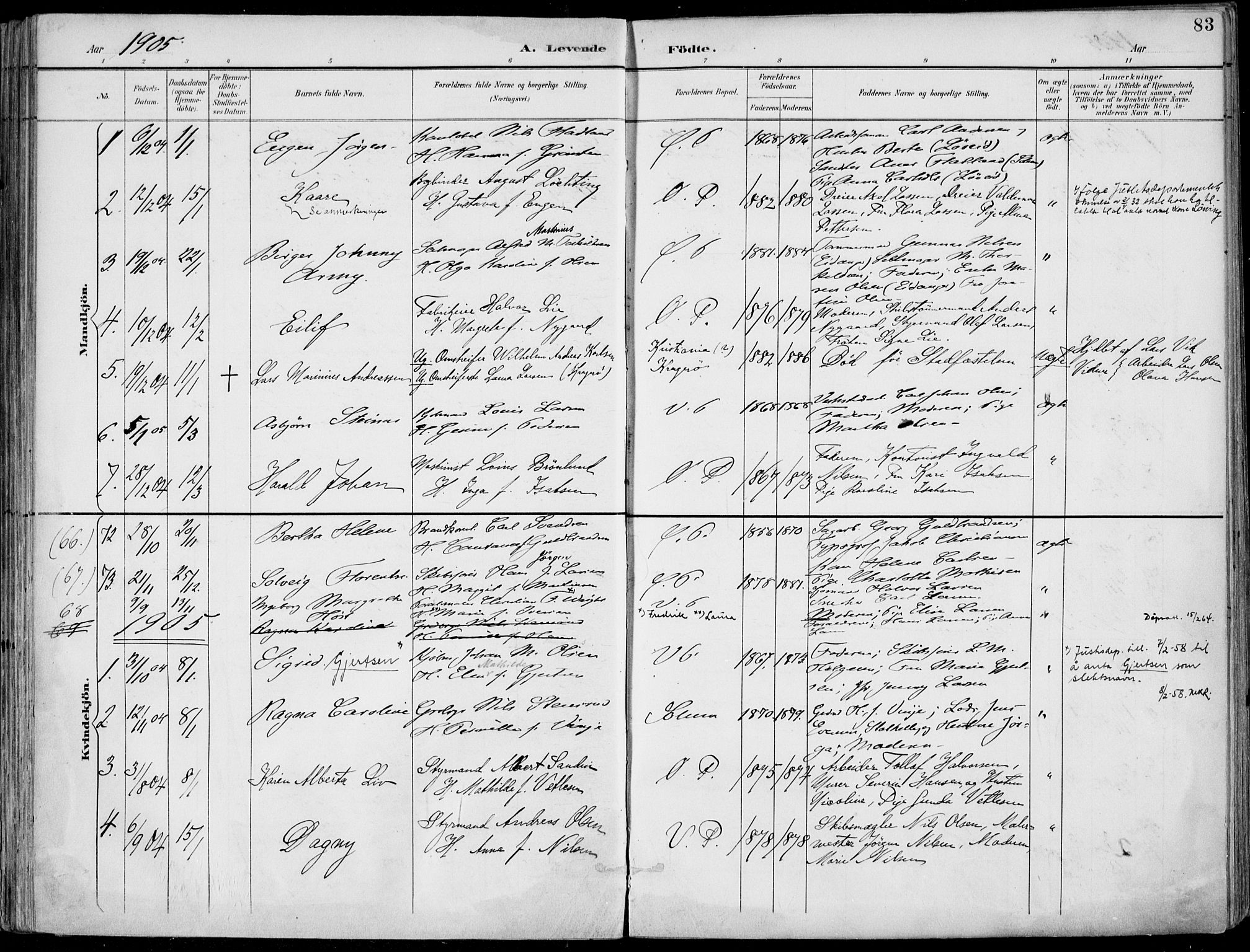 Porsgrunn kirkebøker , SAKO/A-104/F/Fa/L0010: Parish register (official) no. 10, 1895-1919, p. 83