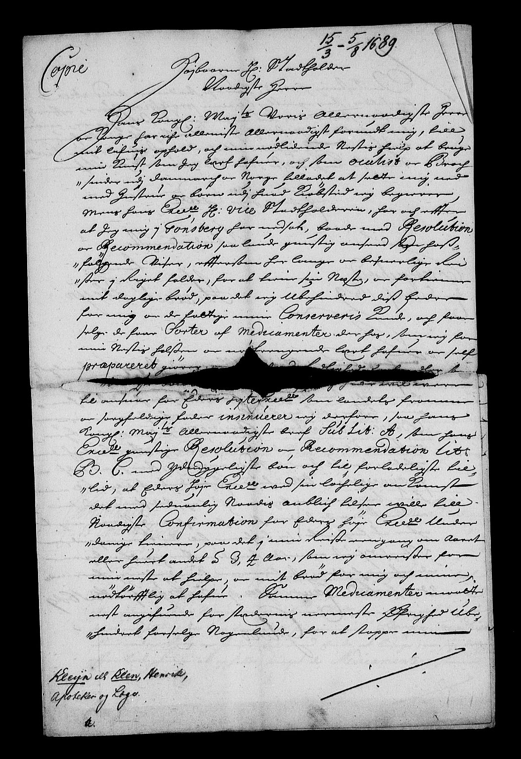 Stattholderembetet 1572-1771, AV/RA-EA-2870/Af/L0003: Avskrifter av vedlegg til originale supplikker, nummerert i samsvar med supplikkbøkene, 1689-1691, p. 14