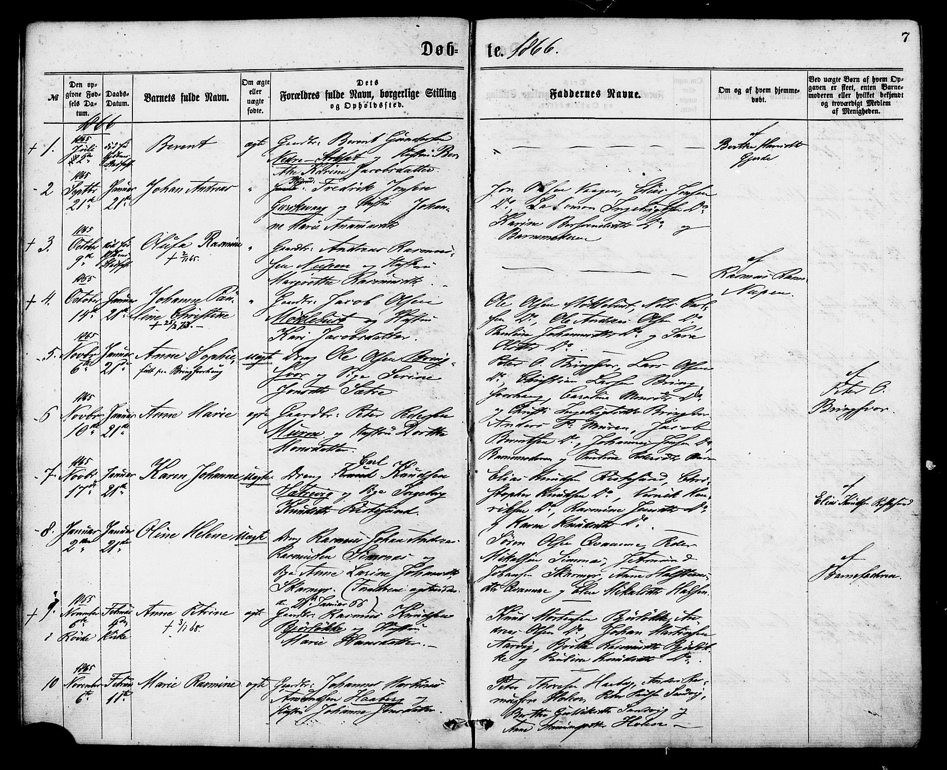 Ministerialprotokoller, klokkerbøker og fødselsregistre - Møre og Romsdal, AV/SAT-A-1454/503/L0035: Parish register (official) no. 503A03, 1865-1884, p. 7