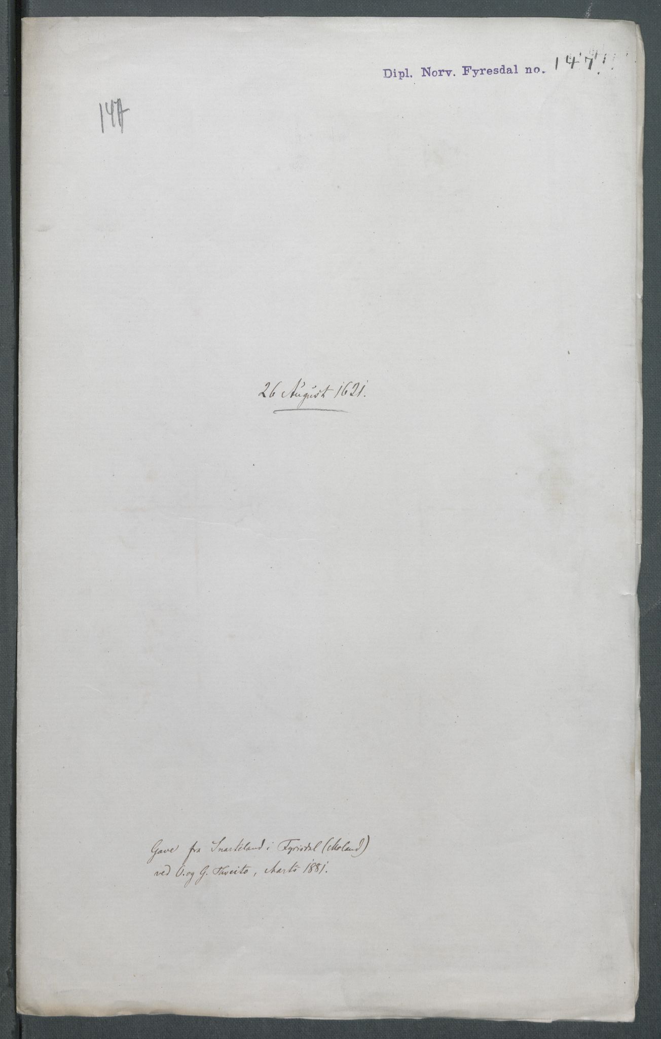 Riksarkivets diplomsamling, AV/RA-EA-5965/F02/L0129b: Dokumenter, 1621, p. 41