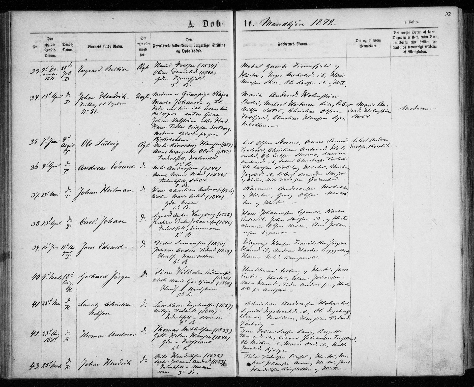 Tranøy sokneprestkontor, SATØ/S-1313/I/Ia/Iaa/L0008kirke: Parish register (official) no. 8, 1867-1877, p. 82