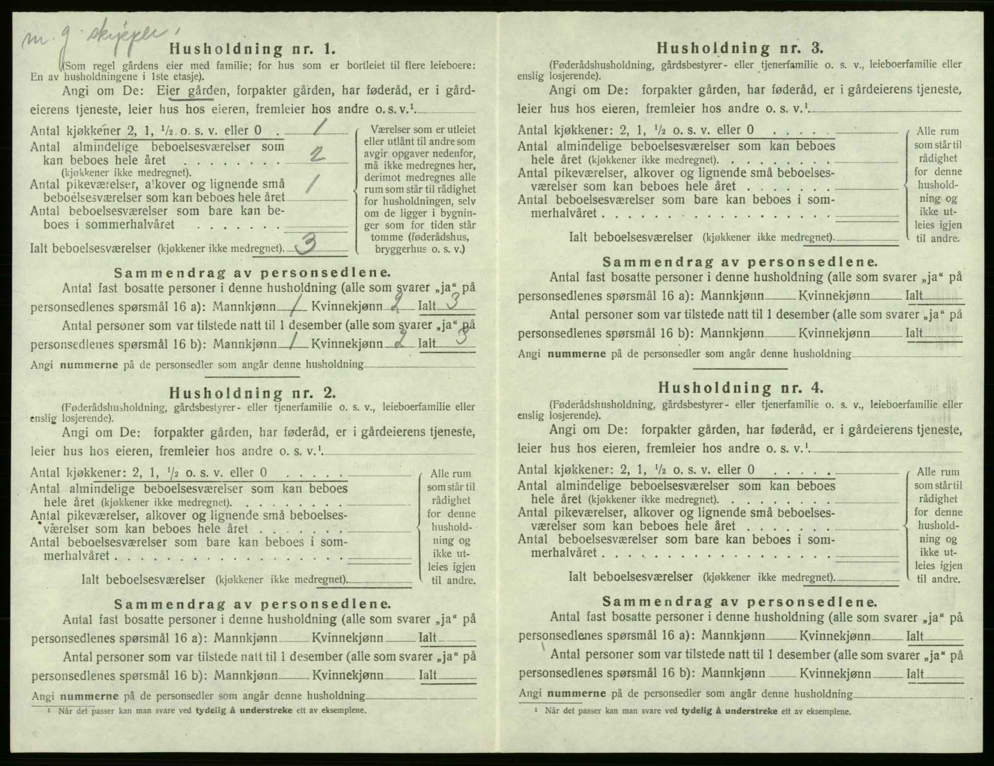 SAB, 1920 census for Moster, 1920, p. 462