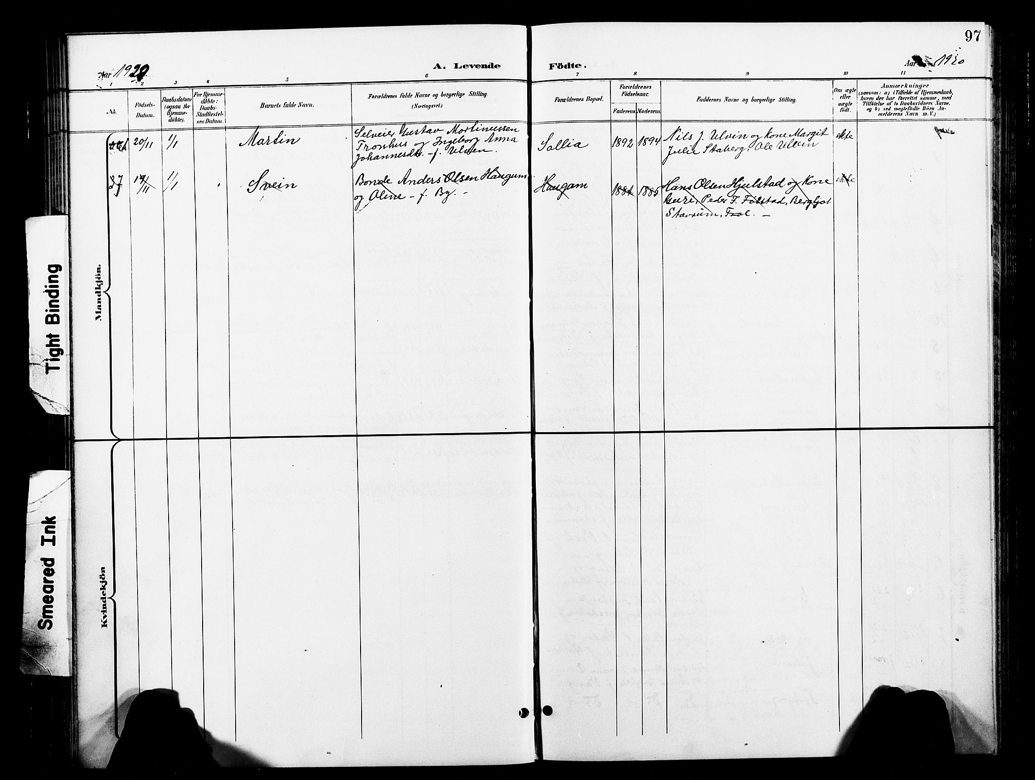 Ministerialprotokoller, klokkerbøker og fødselsregistre - Nord-Trøndelag, AV/SAT-A-1458/730/L0302: Parish register (copy) no. 730C05, 1898-1924, p. 97